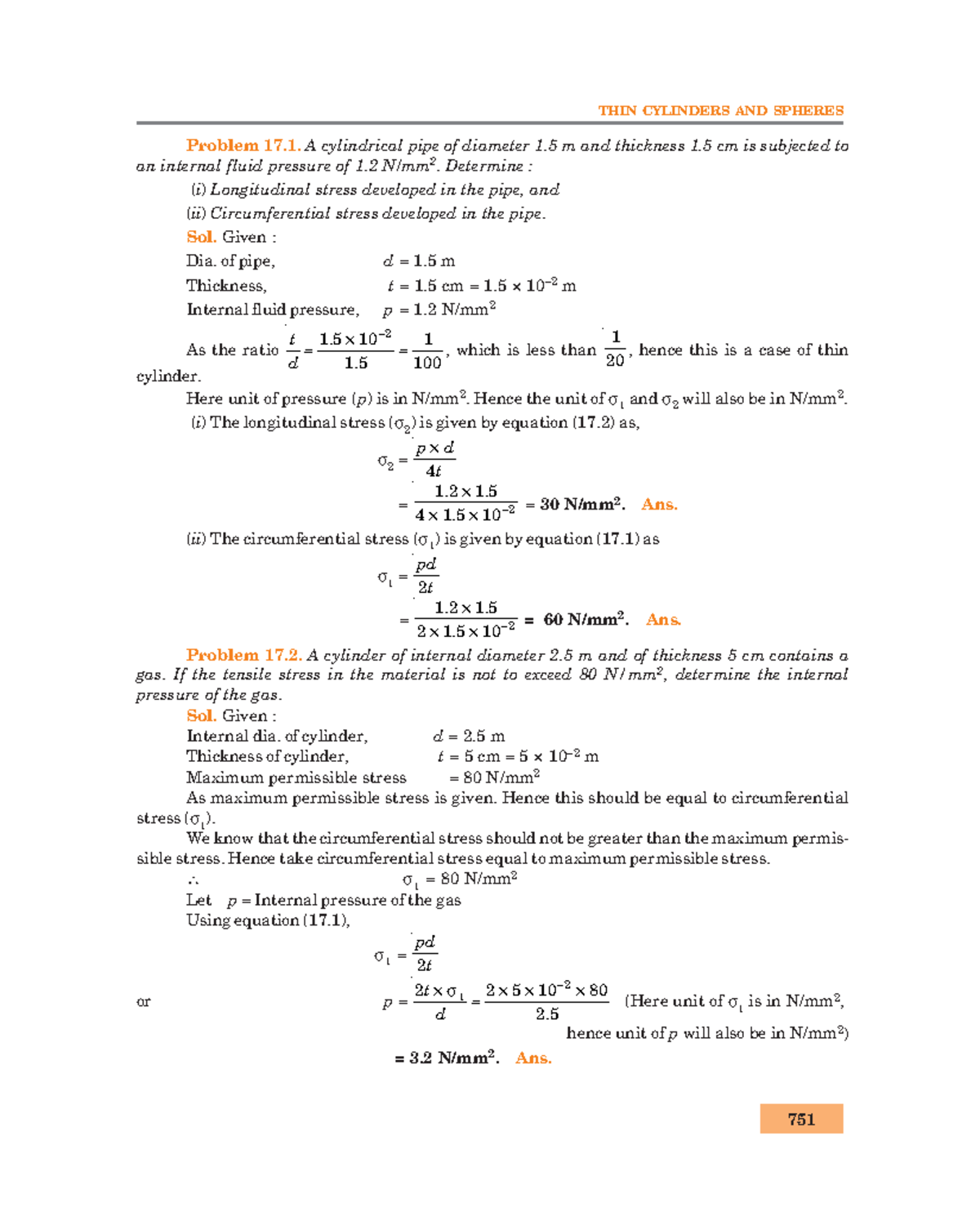 MMEN 226 - Worked Examples on Thin Walled Cylinders, Set 5 - THIN ...