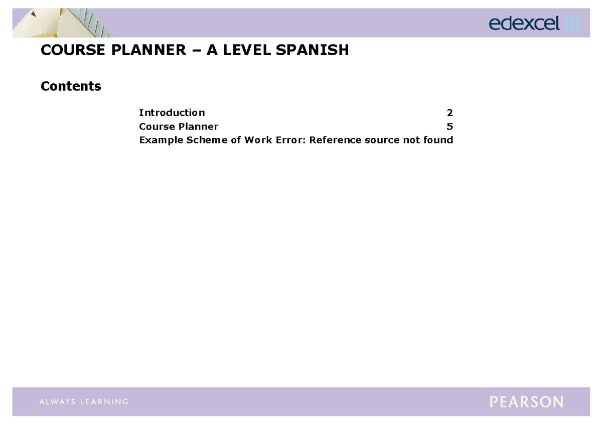 Course planner A Level Spanish - COURSE PLANNER – A LEVEL SPANISH ...