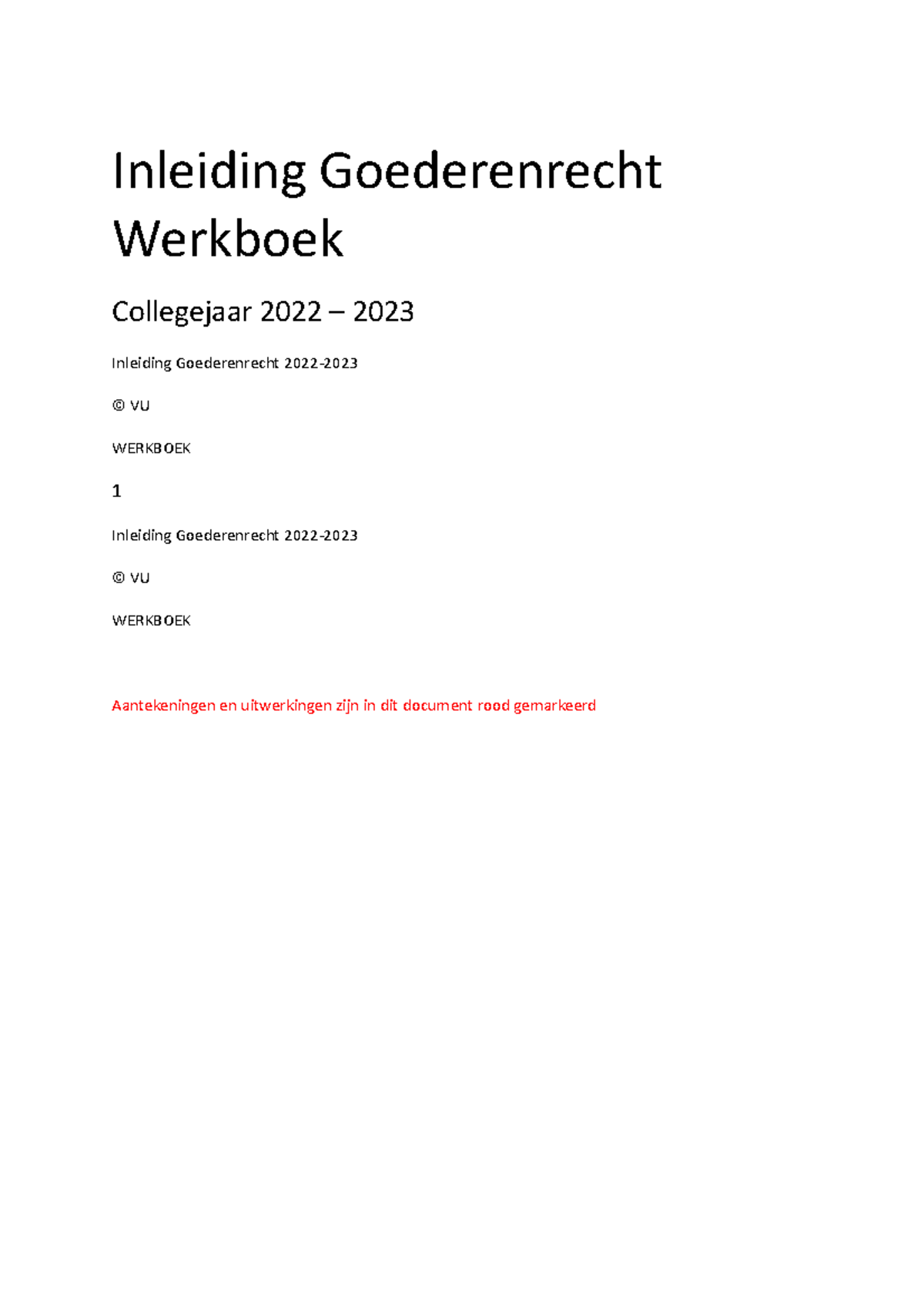 Inleiding Goederenrecht Werkboek - Inleiding Goederenrecht Werkboek ...