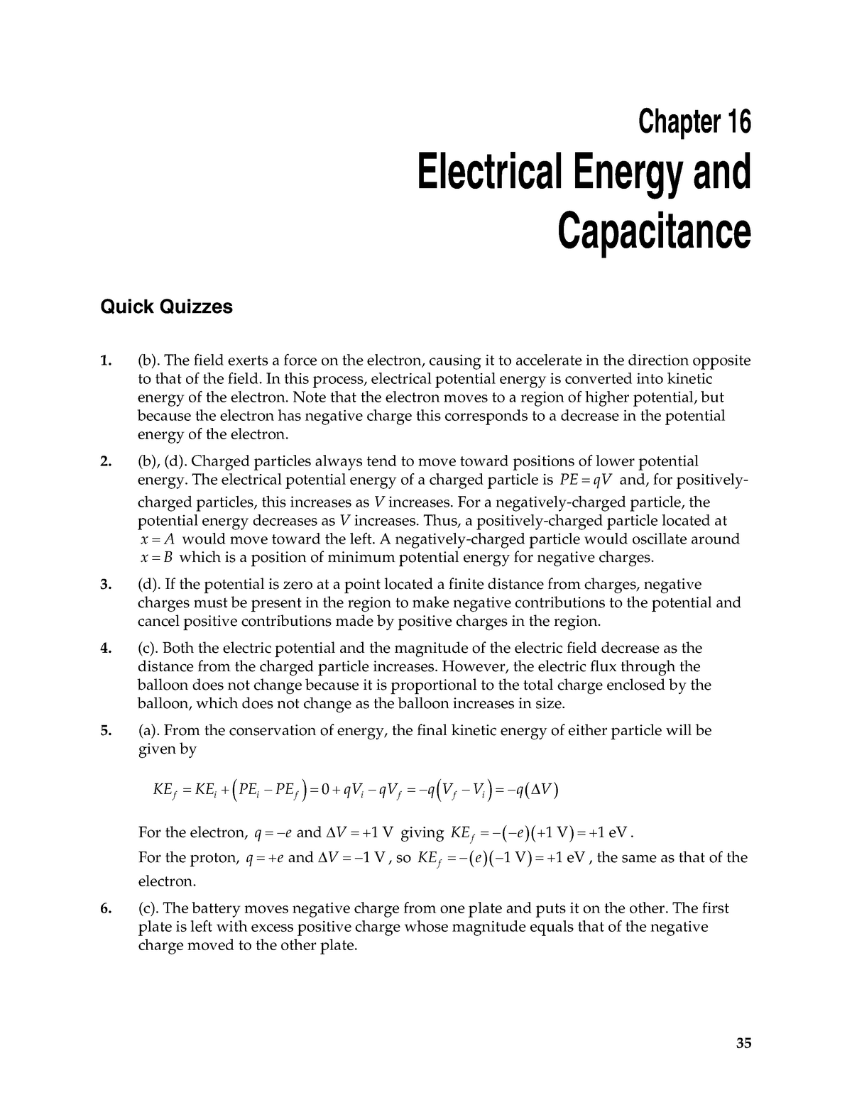 Solution Manual College Physics 7th Edition Serway CH16 Electrical Energy and Capacitance