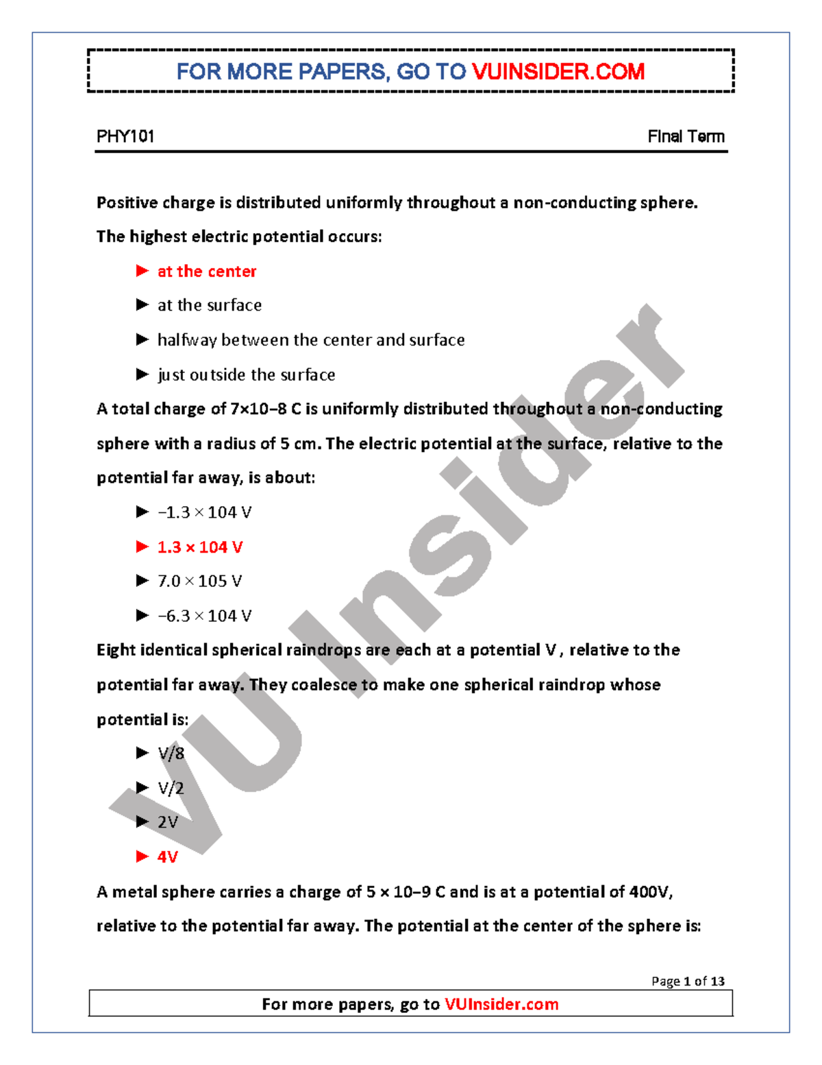 phy101 final term paper