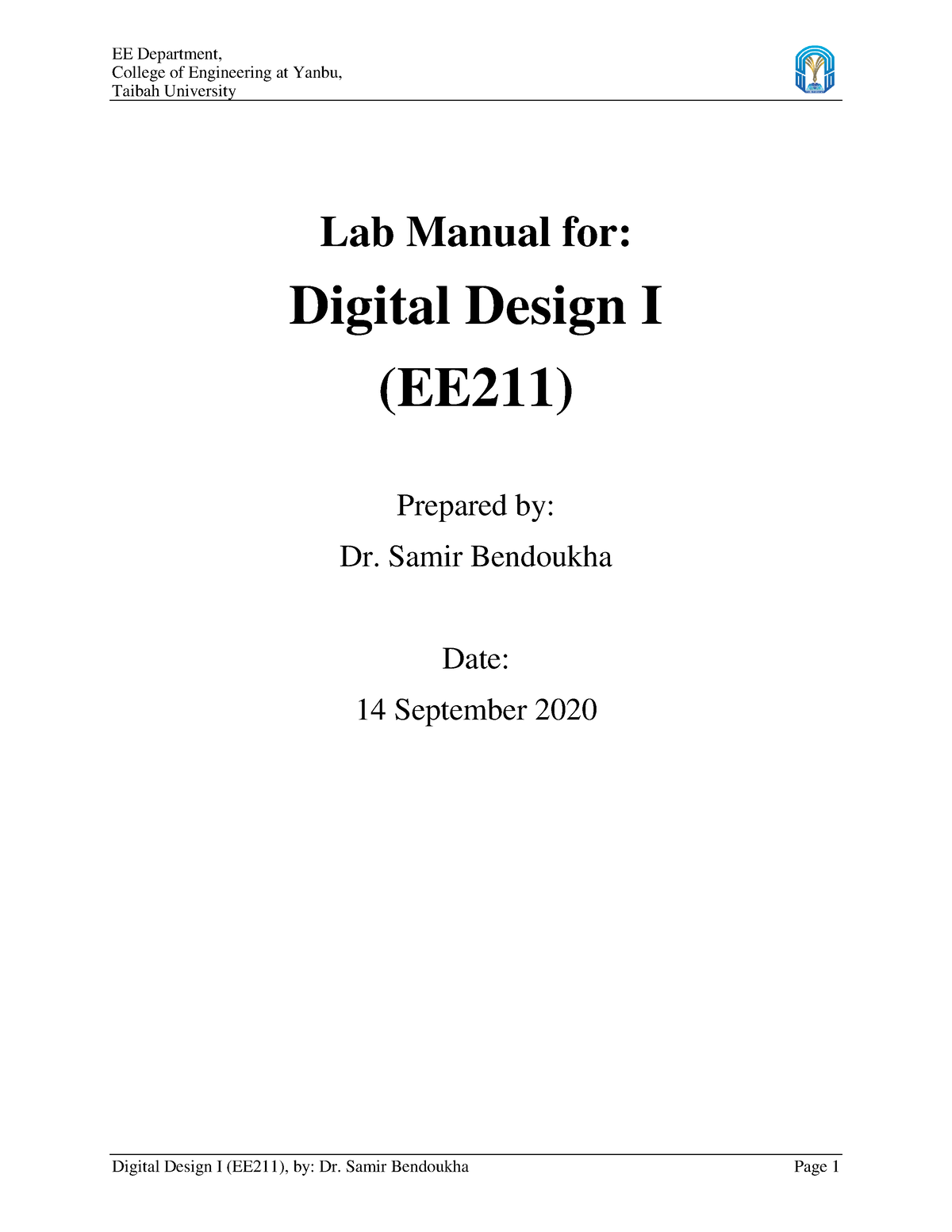 Lab Manual EE211 - Essay - College of Engineering at Yanbu, Taibah ...