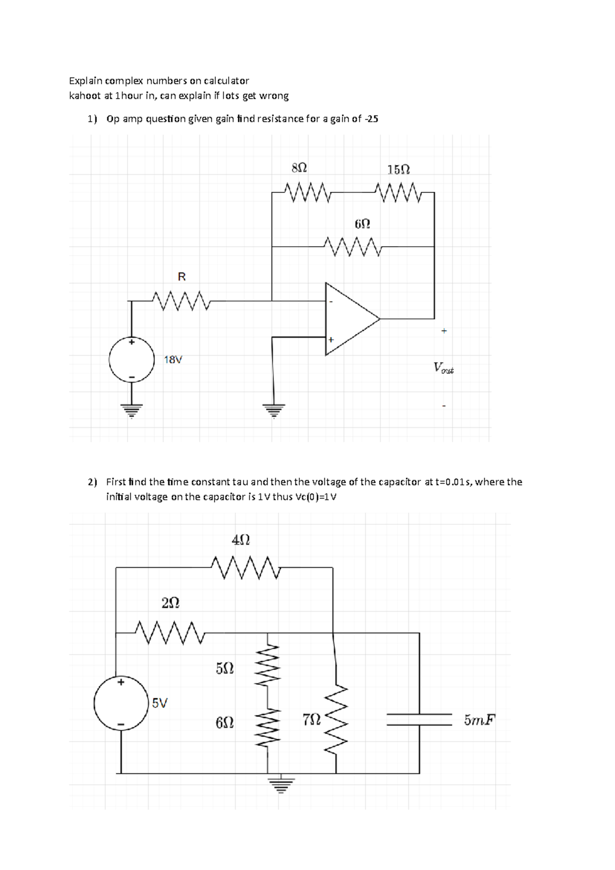 Crash course questions Explain complex numbers on calculator kahoot
