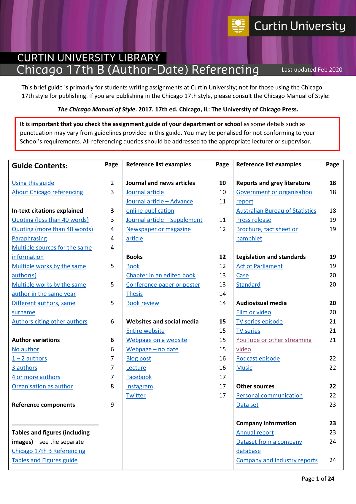 Chicago 17th B Print Guide Semester One - Warning: TT: Undefined ...