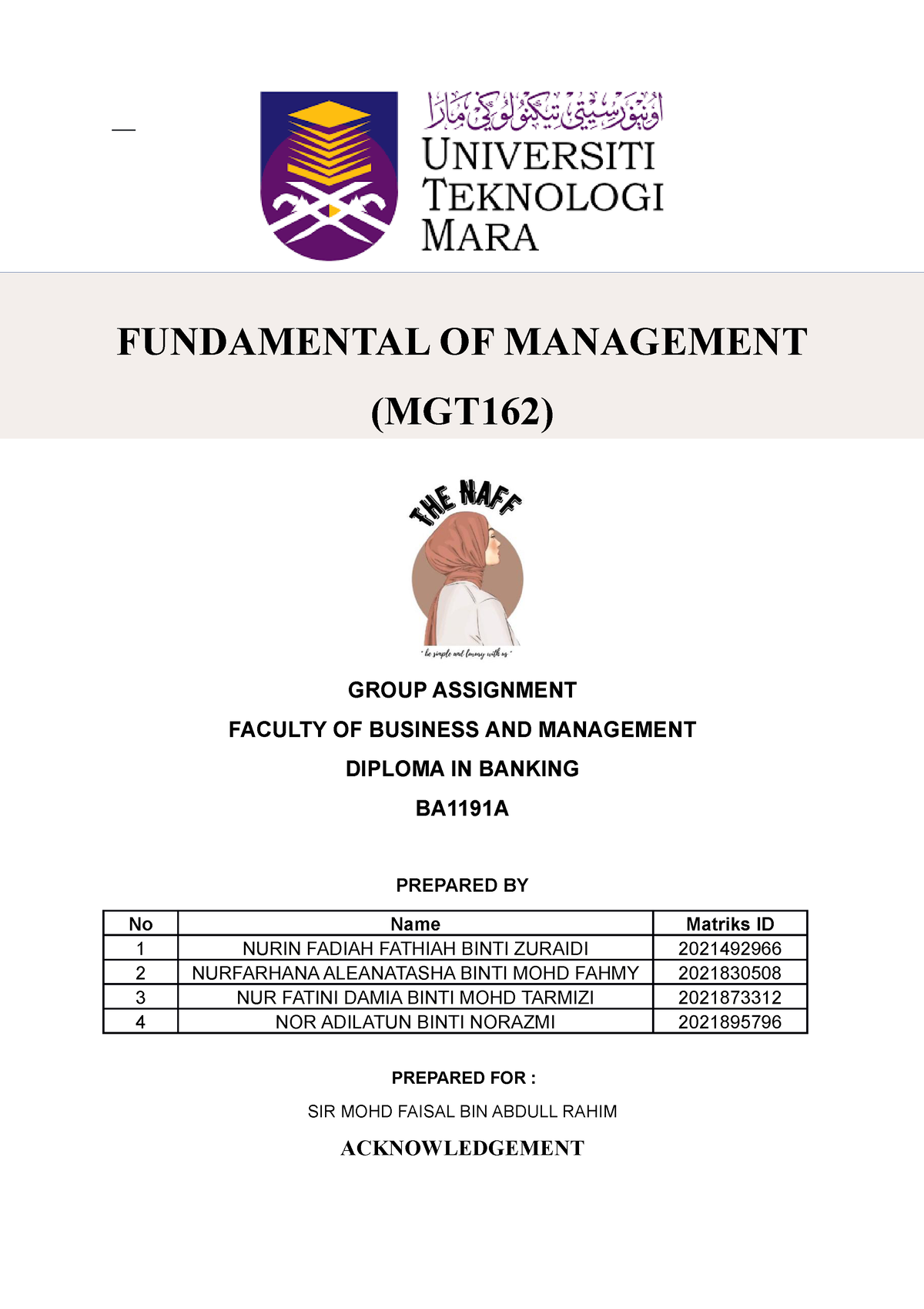 individual assignment mgt 162