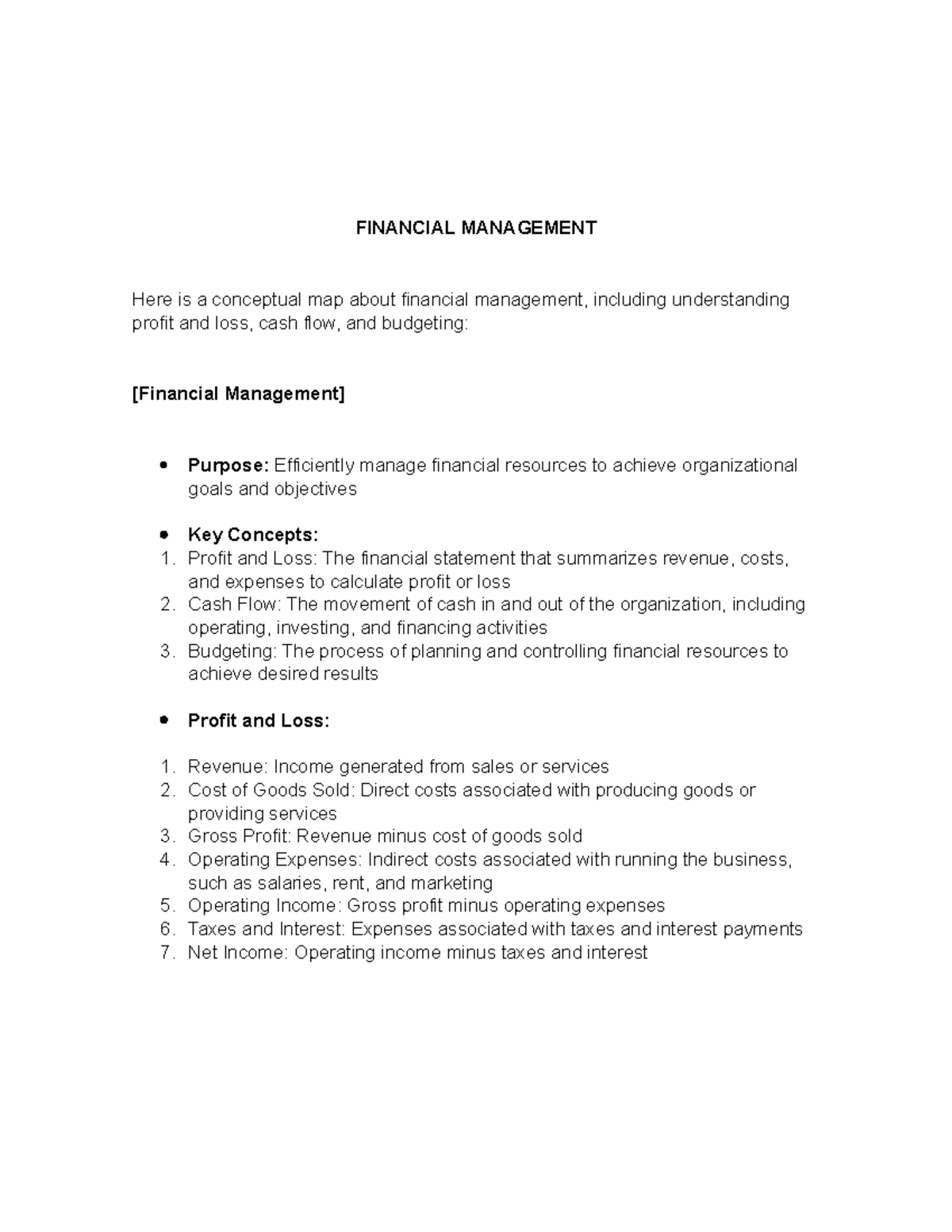 Financial Management - FINANCIAL MANAGEMENT Here is a conceptual map ...