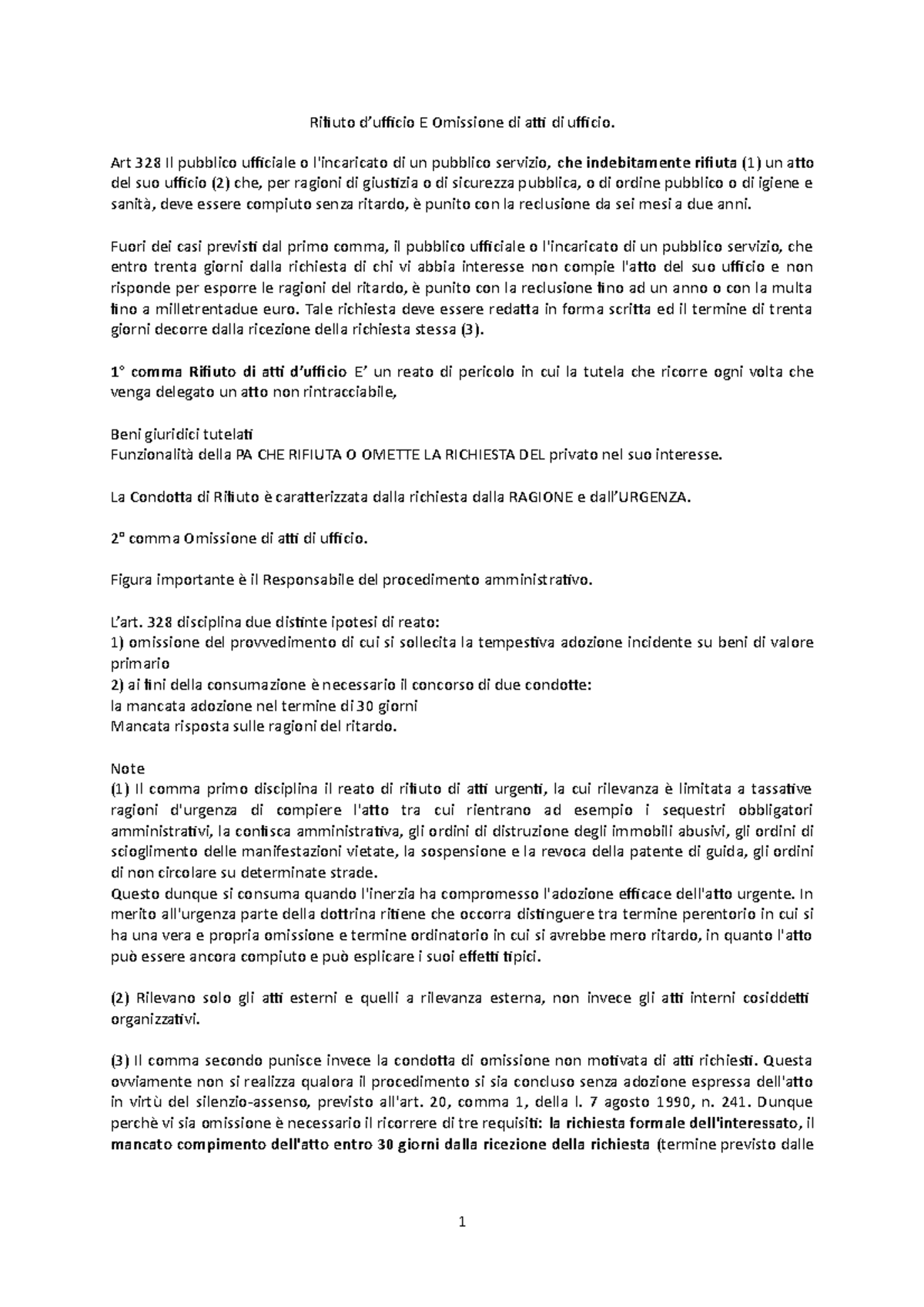 Rifiuto d'ufficio e Omissione d'ufficio Rifiuto d’ufficio E Omissione di atti di ufficio. Art
