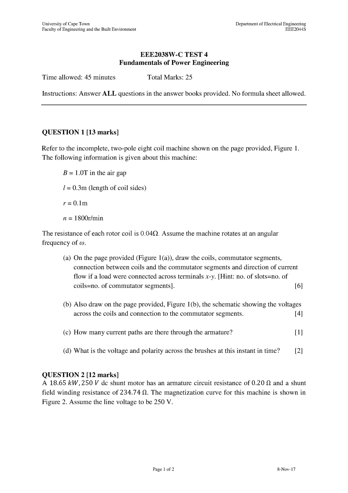 EEE2044S Test 4 - 2017 - University of Cape Town Department of ...