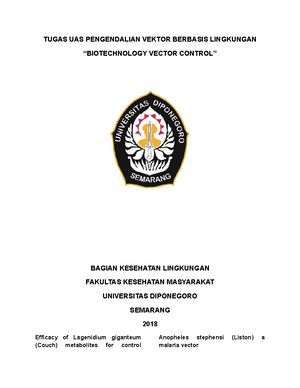 Pengendalian Vektor Berbasis Lingkungan Kl Undip Studocu