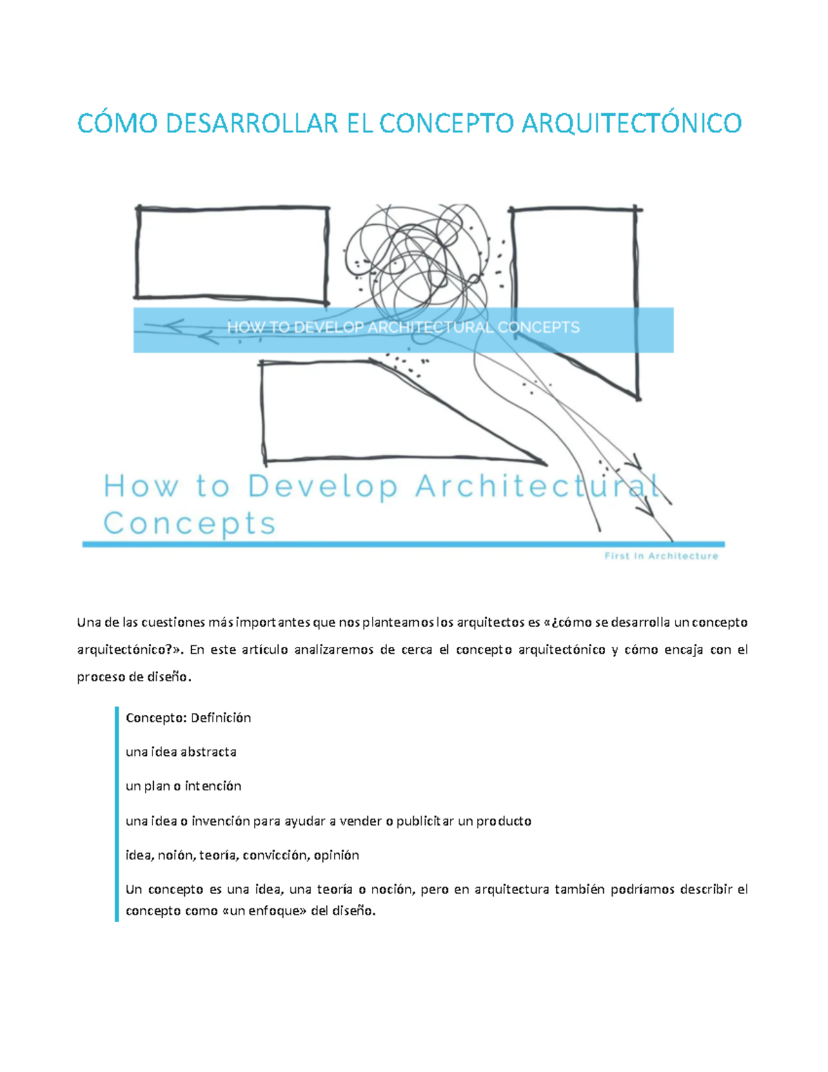 Cómo desarrollar el concepto - CÓMO DESARROLLAR EL CONCEPTO ...