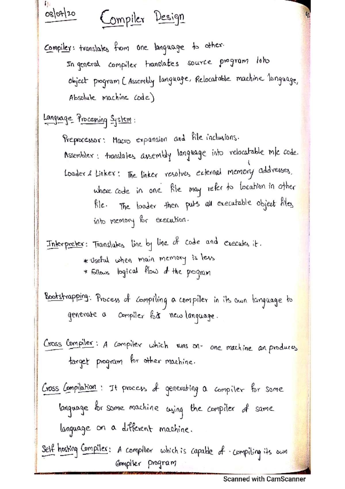 CD Short Notes - Summary CompilerDesign - Studocu
