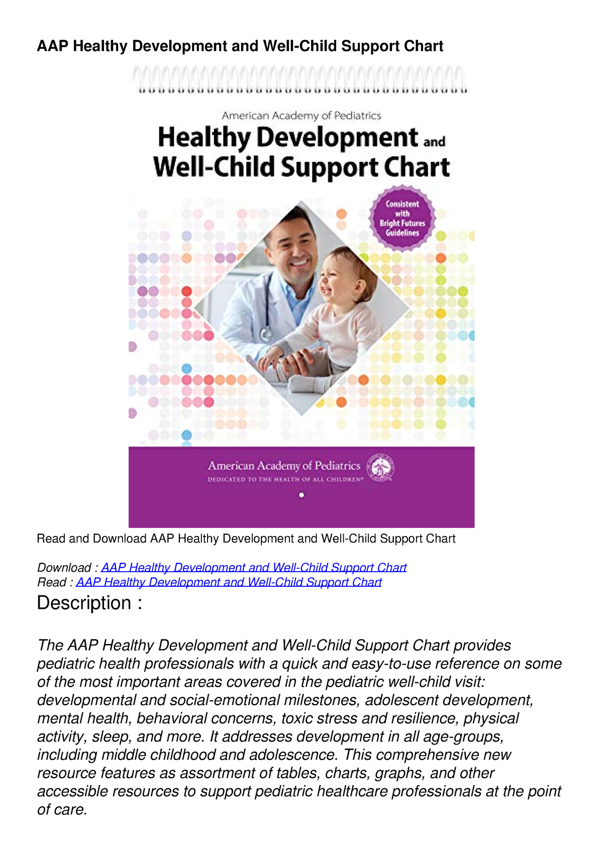 [READ DOWNLOAD] AAP Healthy Development and Well-Child Support Chart ...