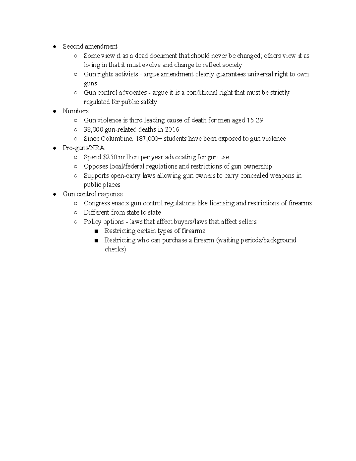 24 - Lecture notes 24 - Second amendment Some view it as a dead ...