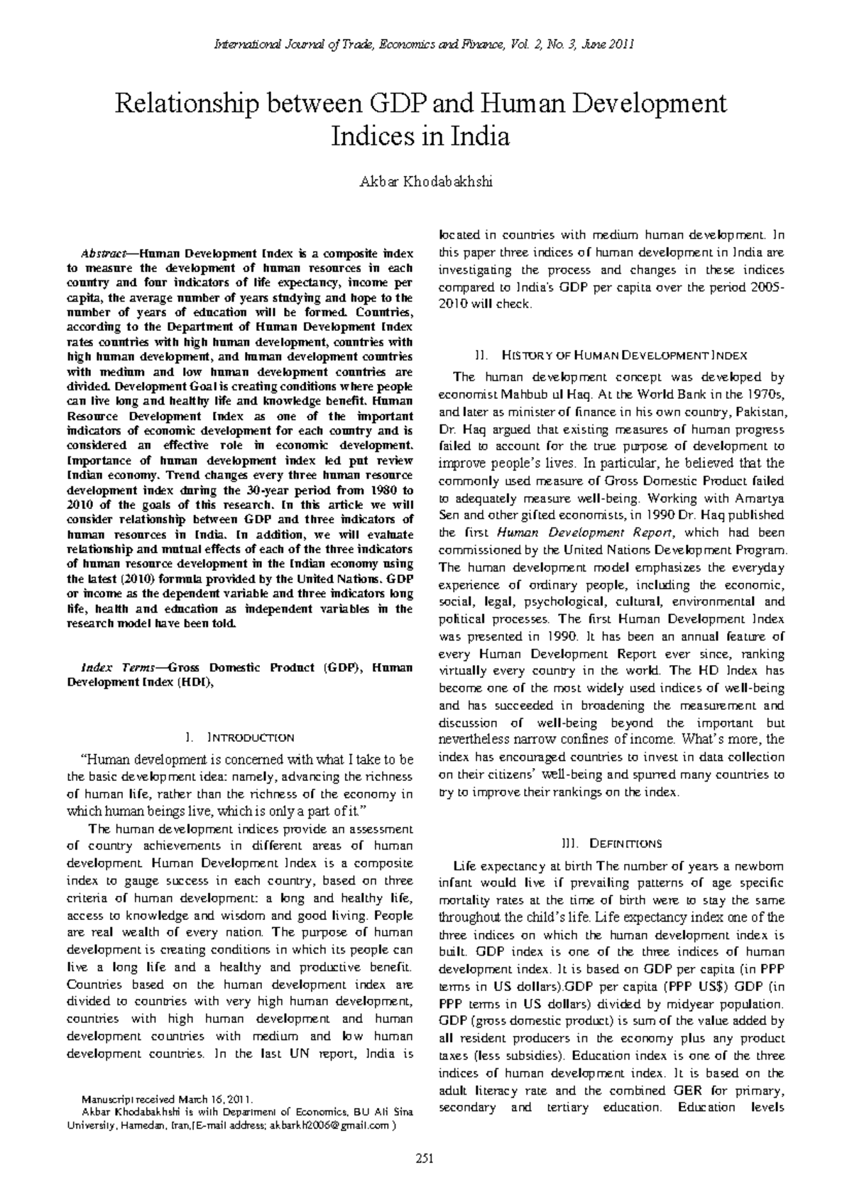 111-F522 - Relationship between GDP and Human Development Indices in ...