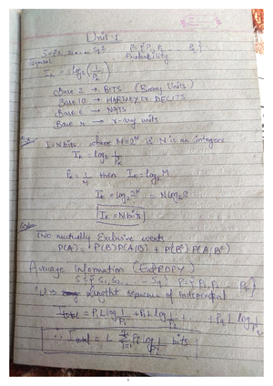 Information Theory And coding Data Analytics Notes3 - Unit 3 Writing ...