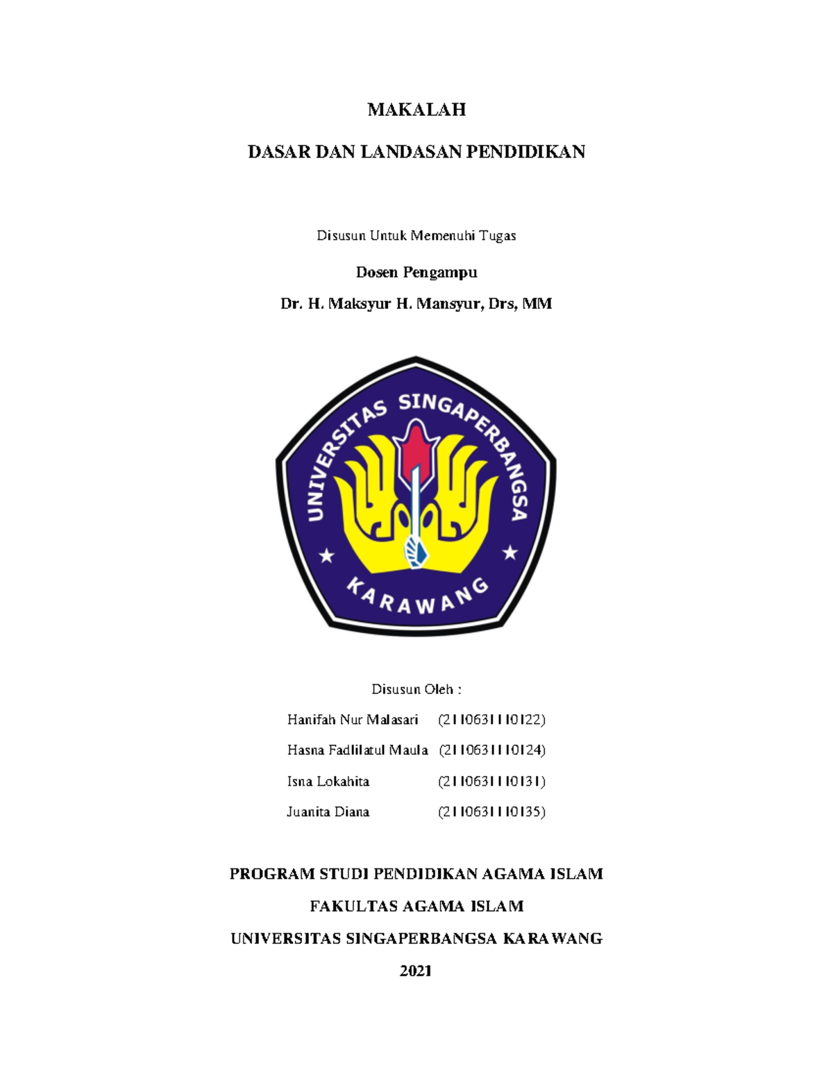 Dasar DAN Landasan Pendidikan - MAKALAH DASAR DAN LANDASAN PENDIDIKAN ...