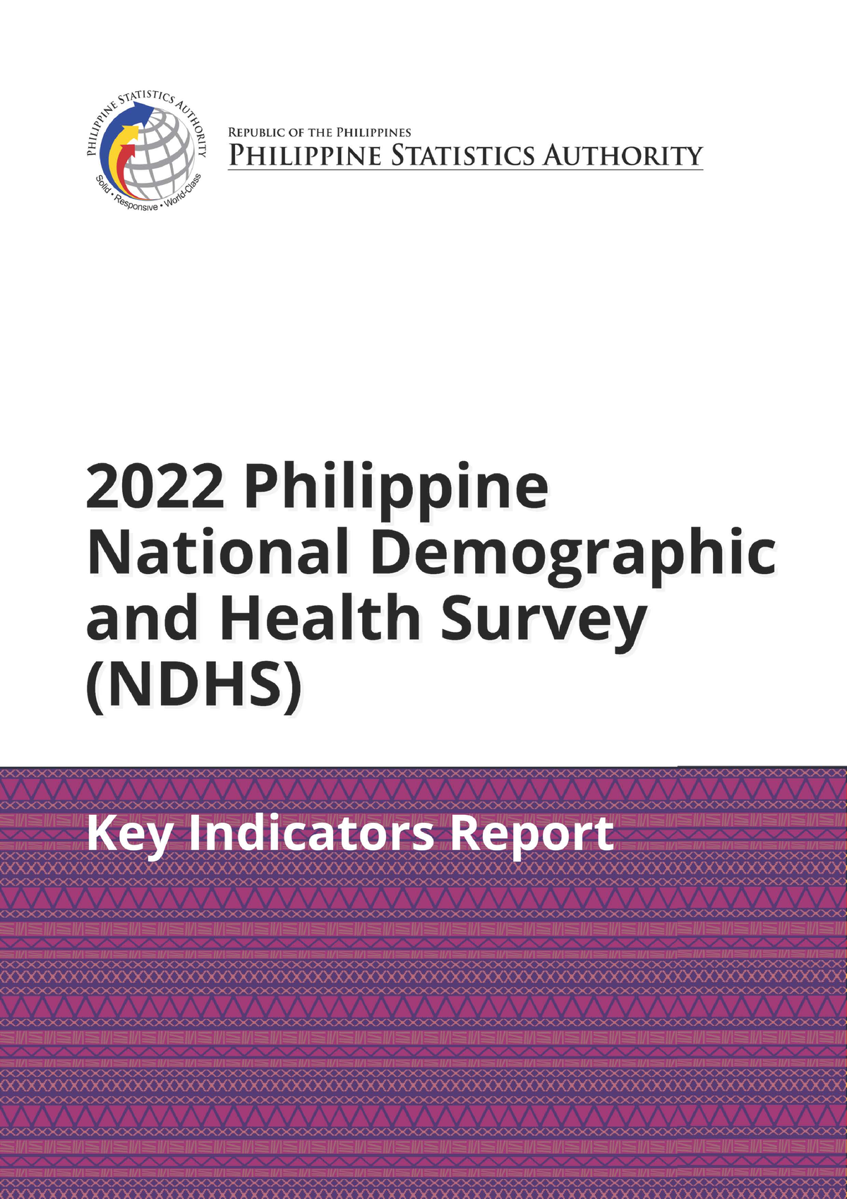 2022 Philippine National Demographic and Health Survey NDHS Funding