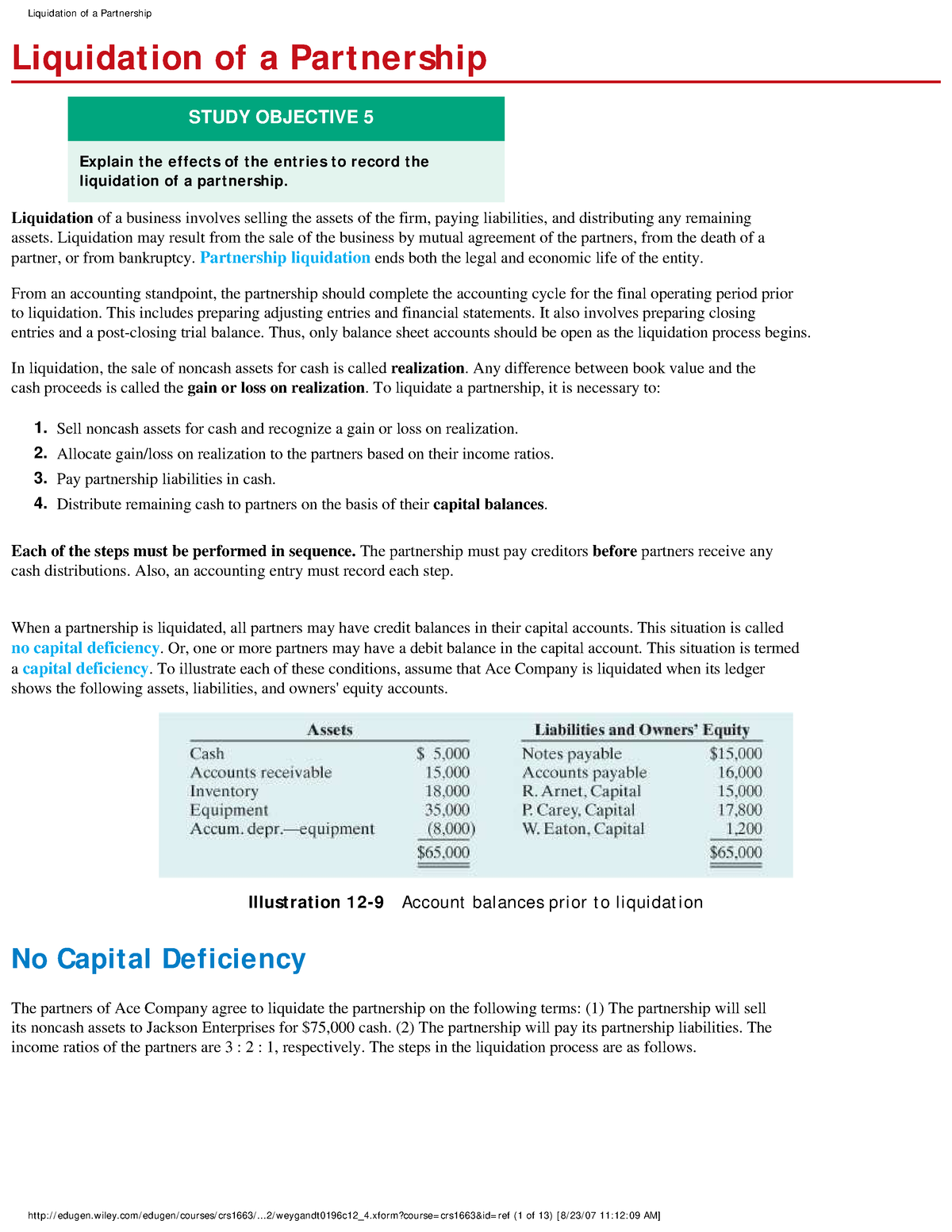 Liquidation Of A Partnership - Liquidat Ion Of A Part Nership ...