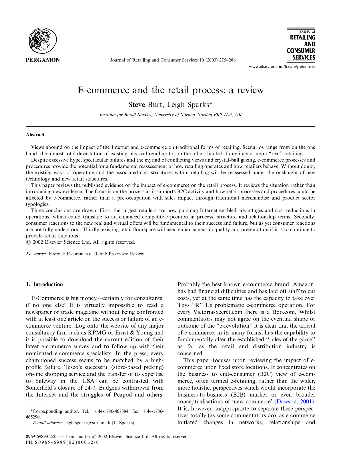 E Commerce And The Retail Process A Revi - Journal Of Retailing And ...