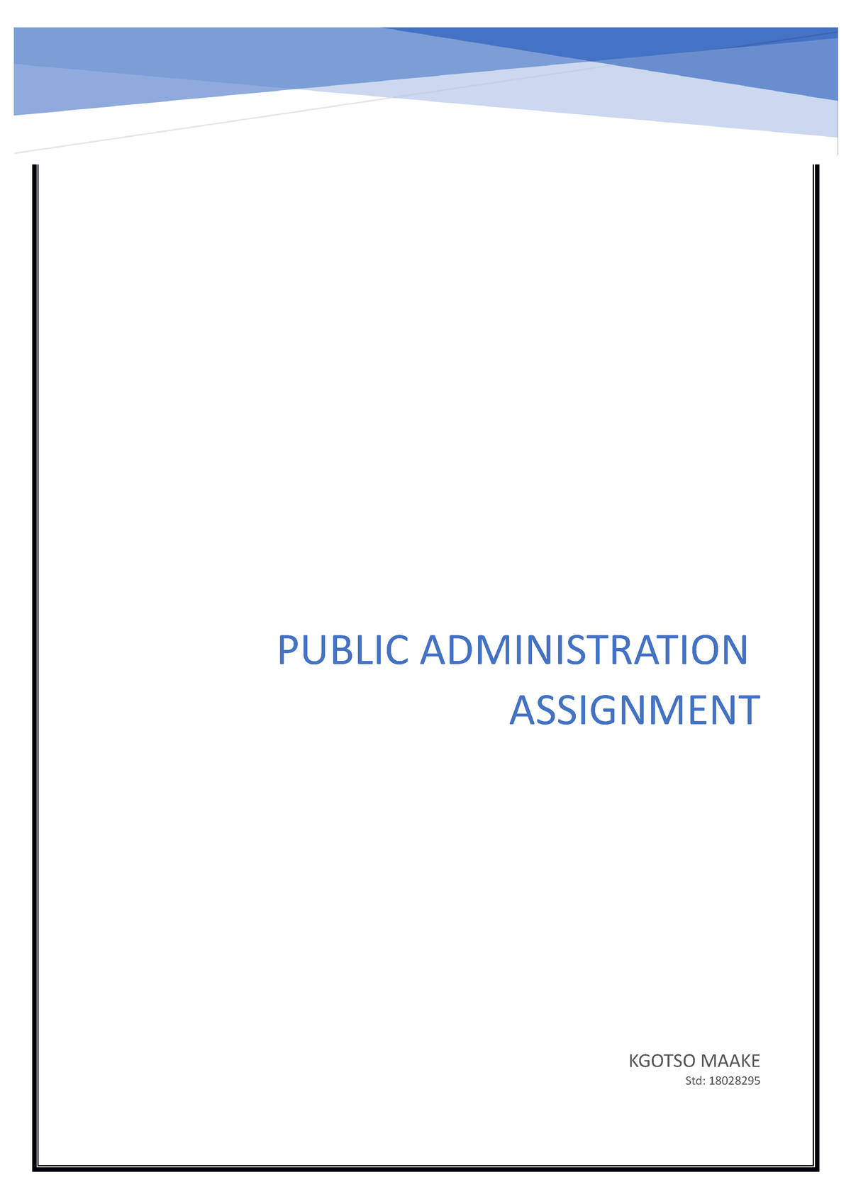 assignment of public administration