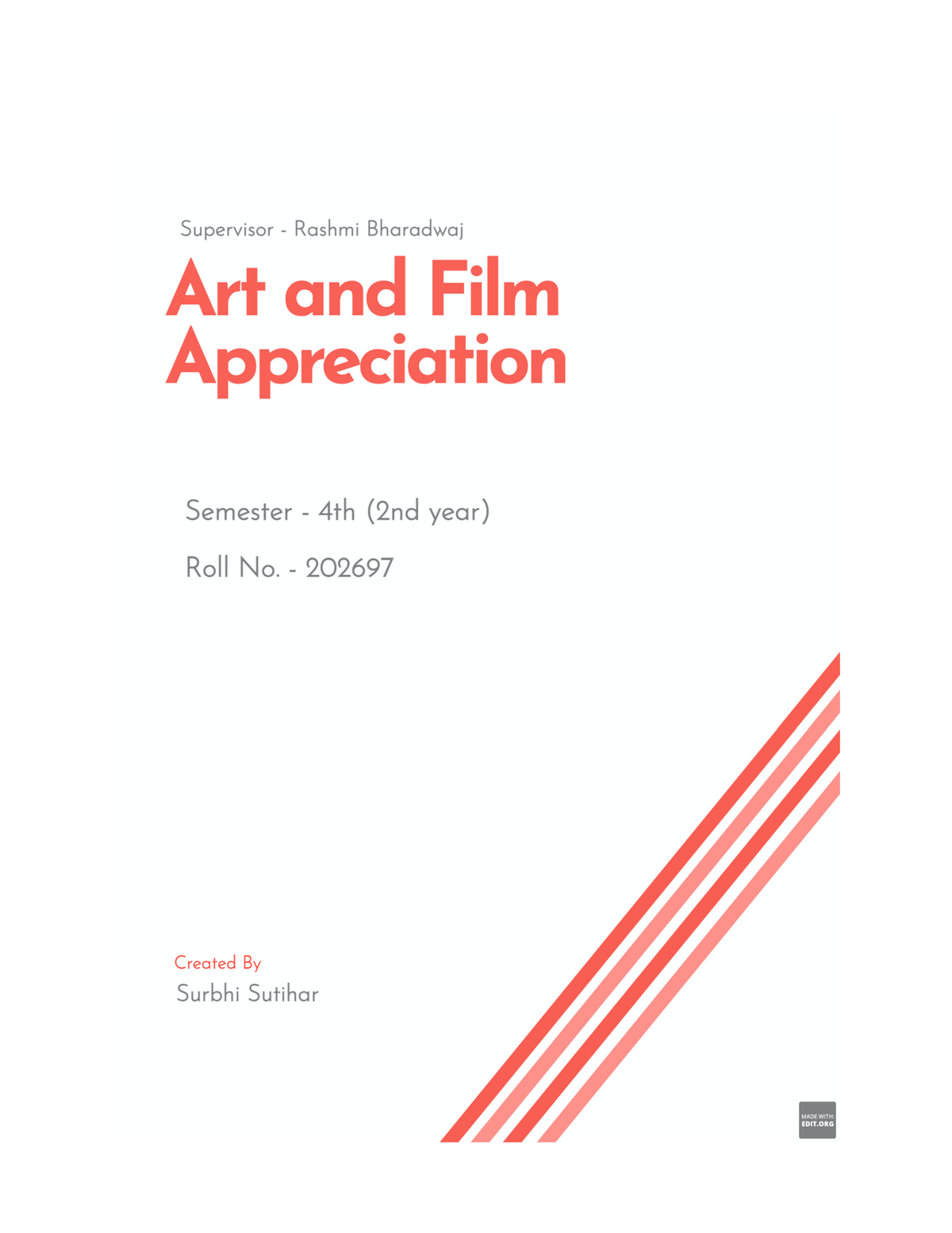 essay on art films