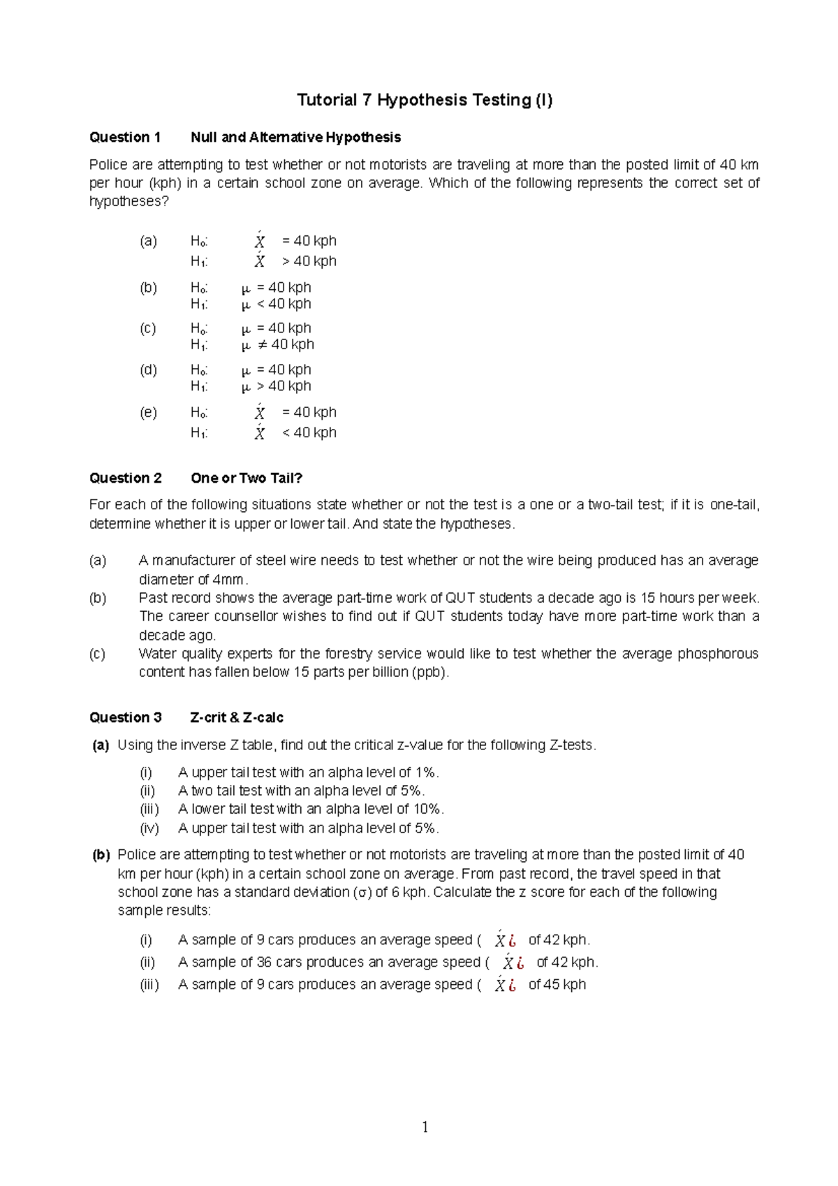 section 7 1 introduction to hypothesis testing answers