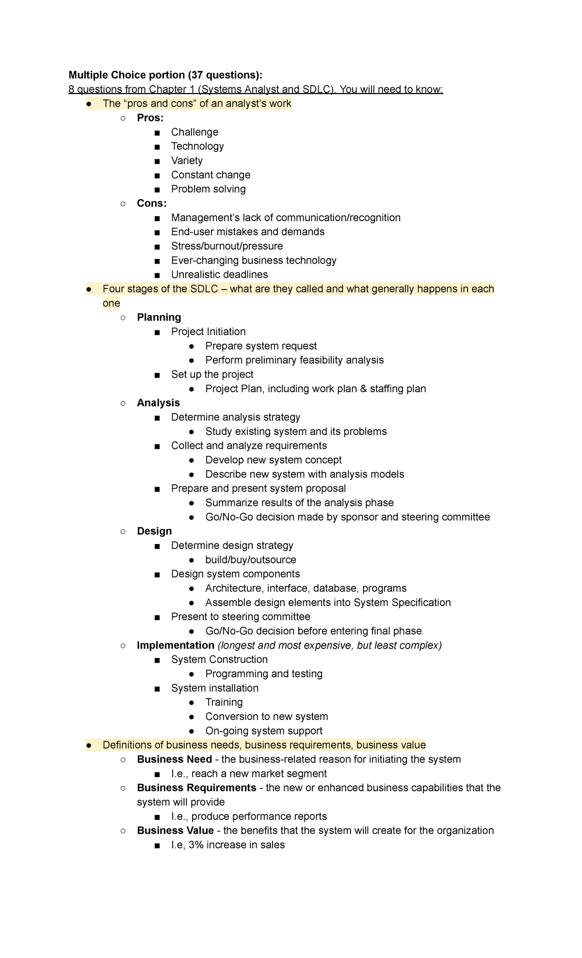 Midterm 1 Study Guide - notes - Multiple Choice portion (37 questions ...