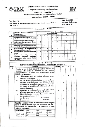 Micro - Mini Project Report Cover Sheet SRM Institute of Science and ...