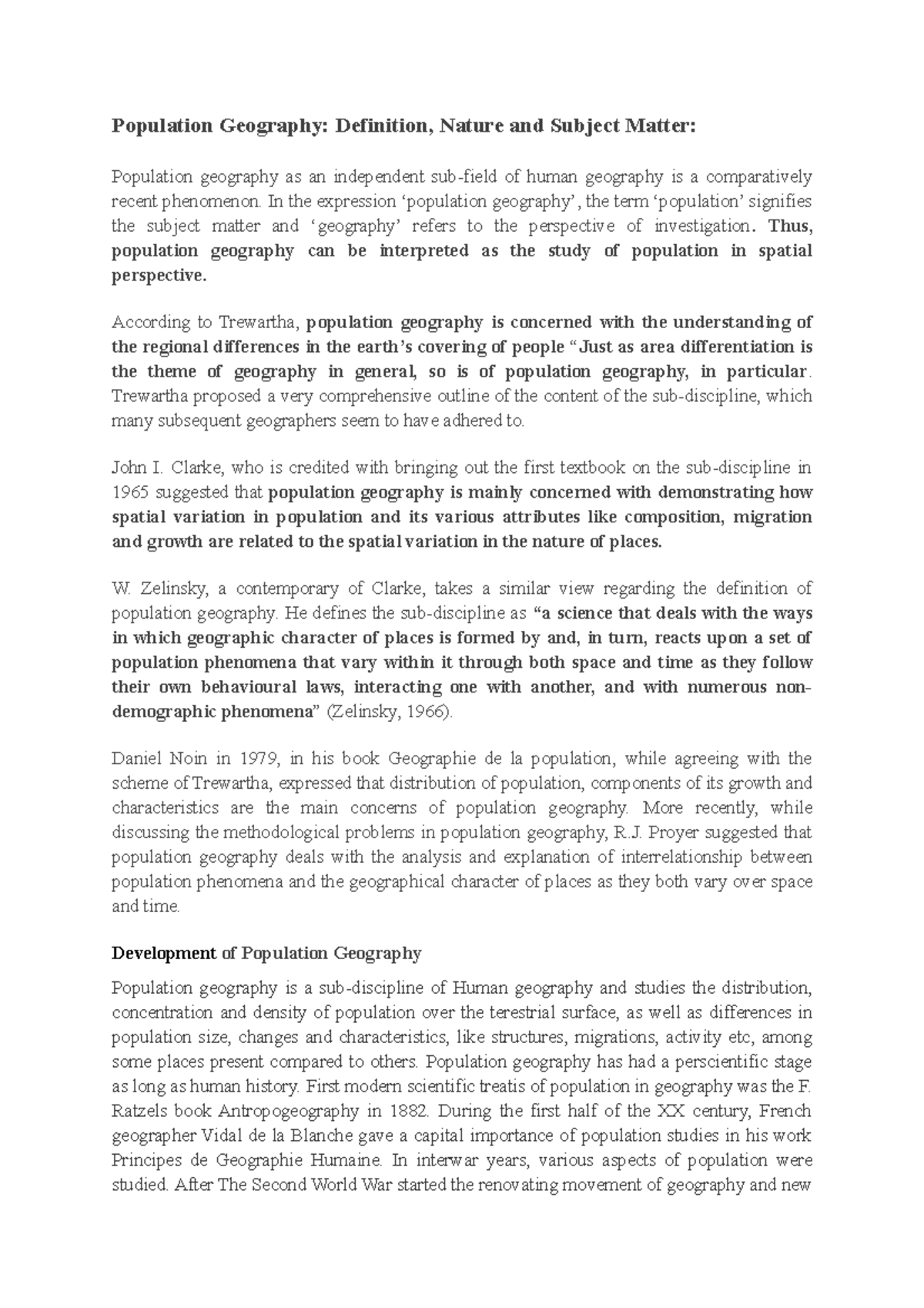 Prasenjit Das Geography Meaning development of popolation geography