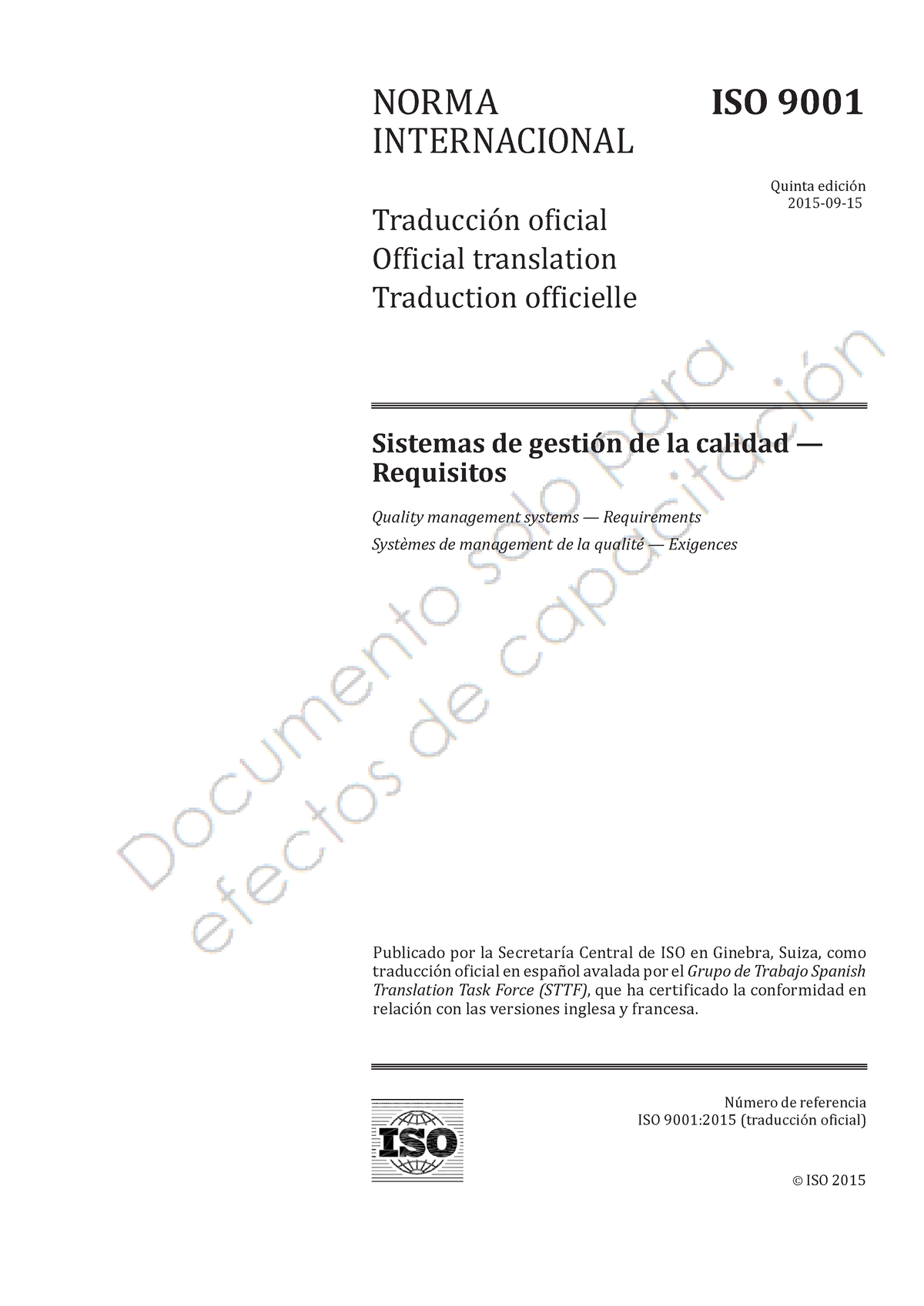 ISO 9001-2015 Sistemas De Gestión De La Calidad - Comunicación Y ...