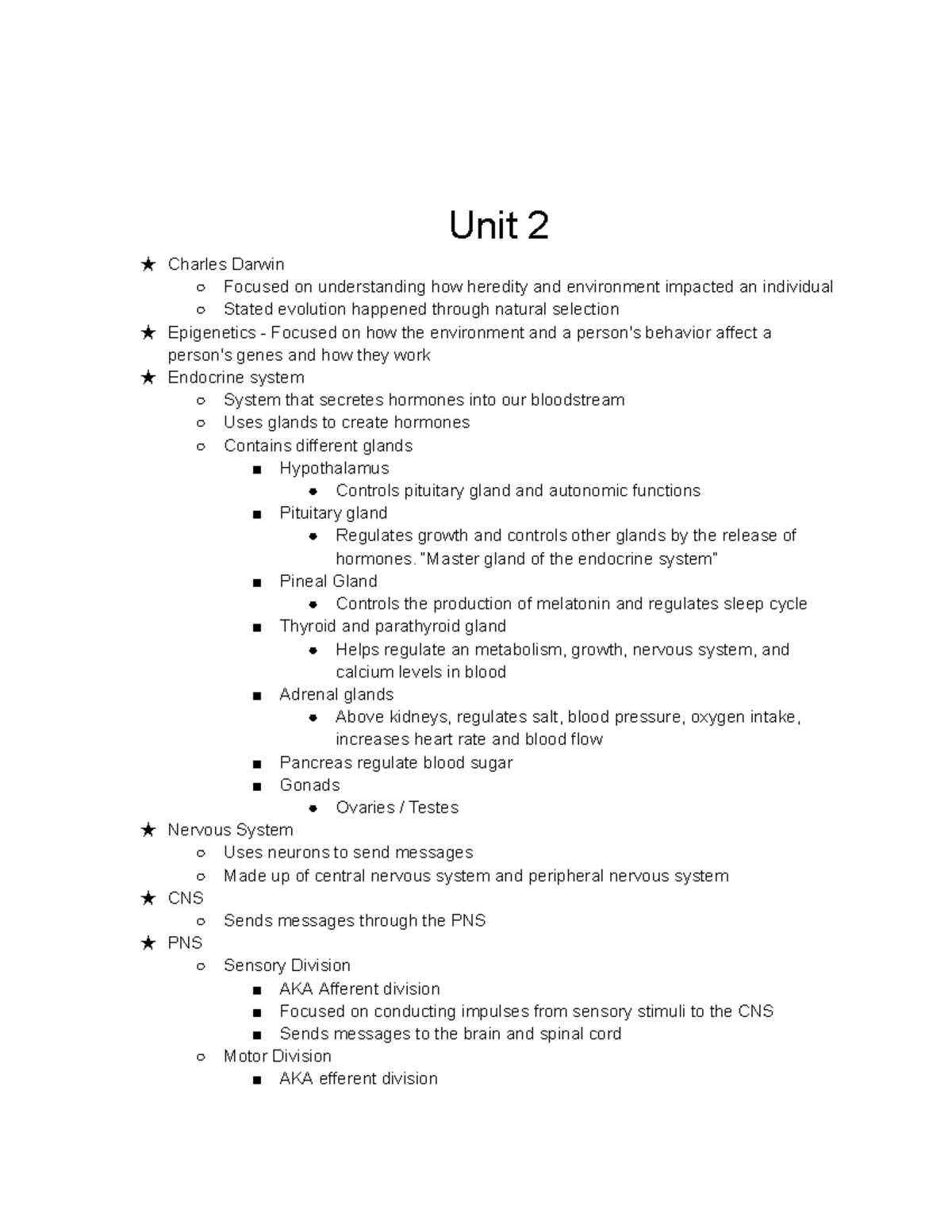 AP Pysch AP Exam Review - Unit 2 ★ Charles Darwin Focused On ...