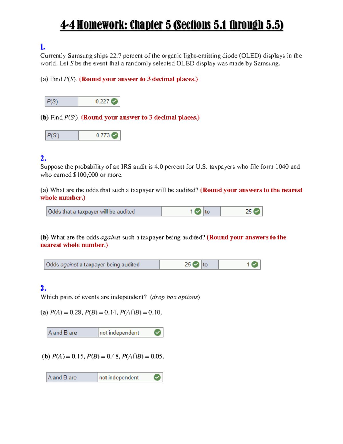 4-4 Homework- Chapter 5 (Sections 5.1 Through 5 - 4-4 Homework: Chapter ...