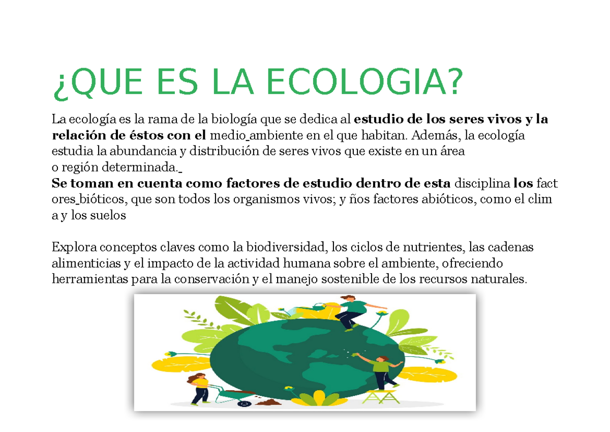 QUE ES LA Ecologia - es sobre la ecología - ¿QUE ES LA ECOLOGIA? La ...