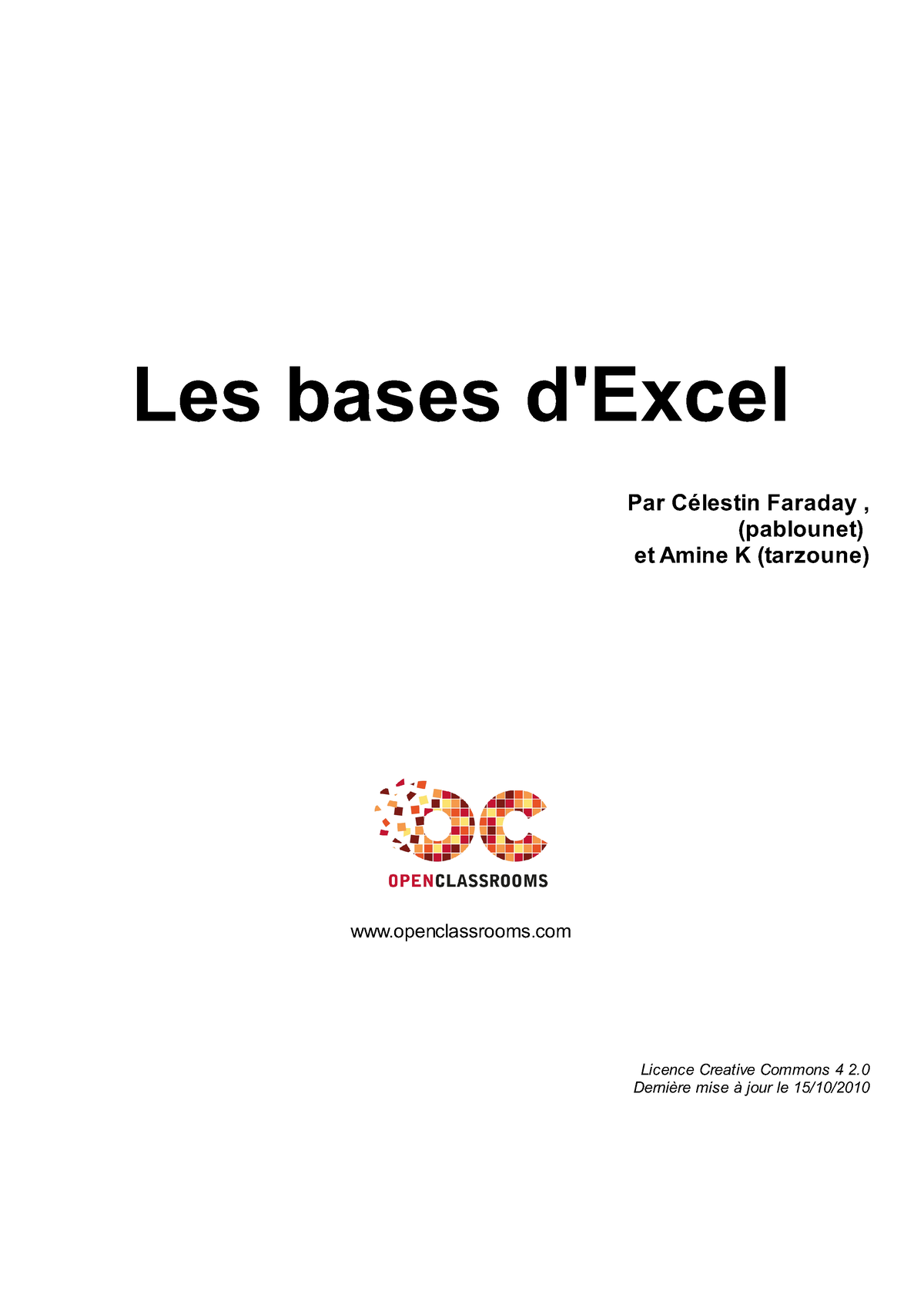 Les Bases D Excel - Les Bases D'Excel Par Célestin Faraday , (pablounet ...