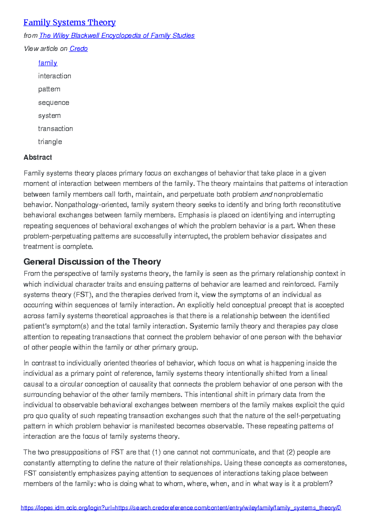 family systems theory case study