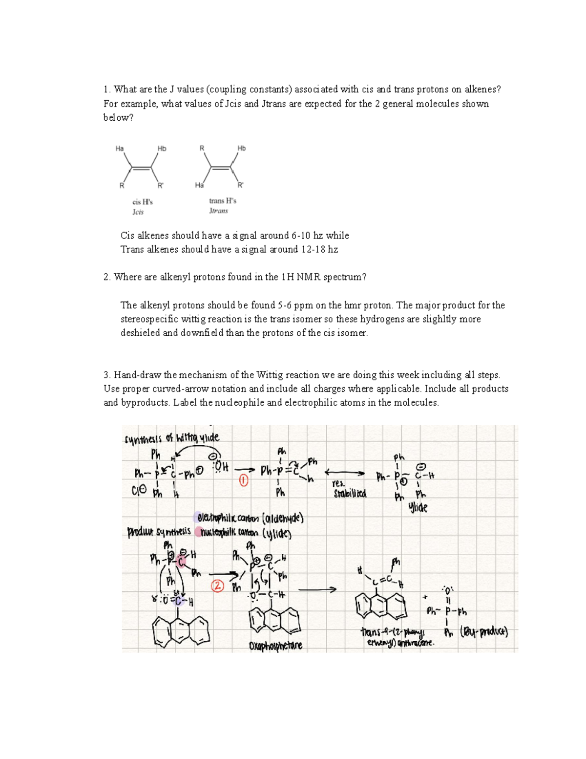 Chem 344 lab 8 - chem 344 lab experiment - What are the J values ...