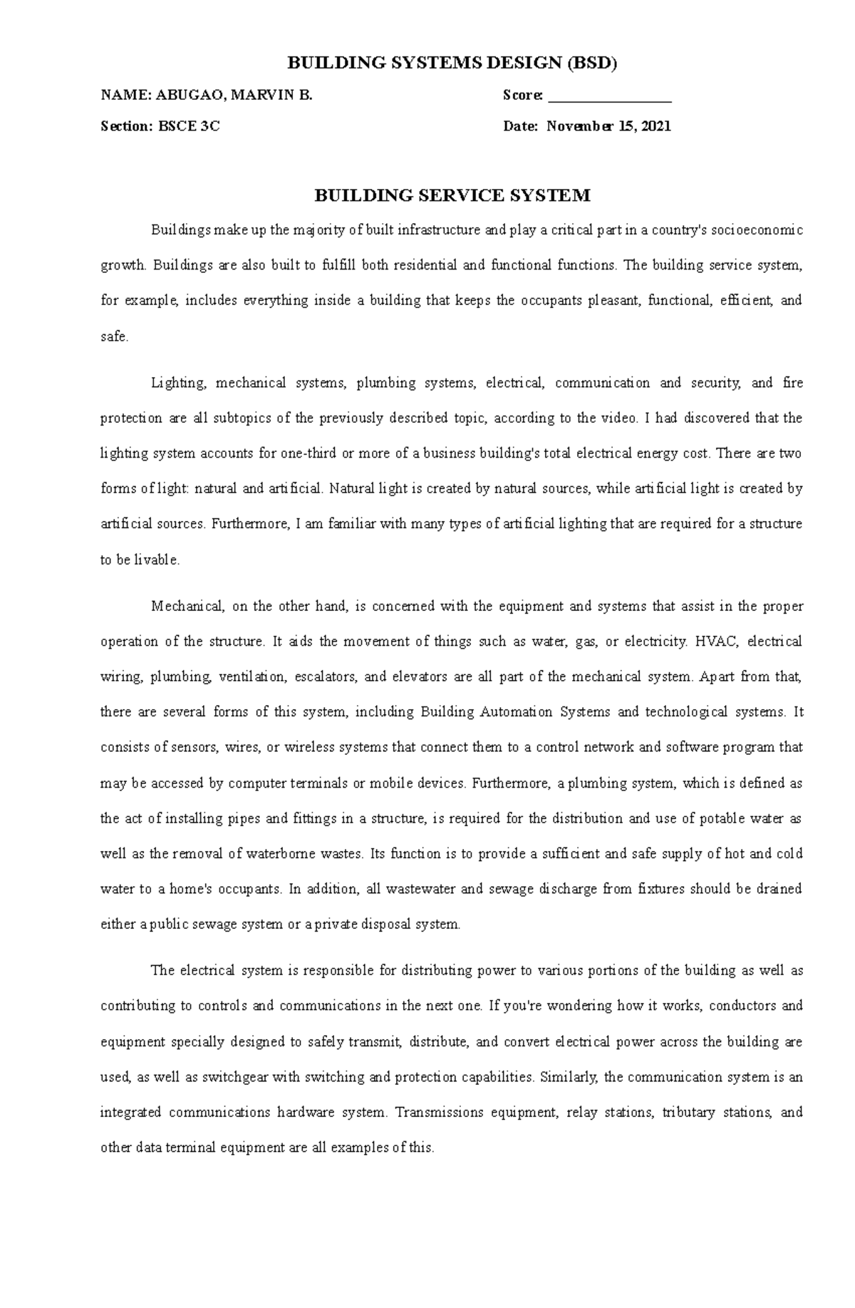 3A Building Systems Design Building critique - Civil Engineering - Studocu