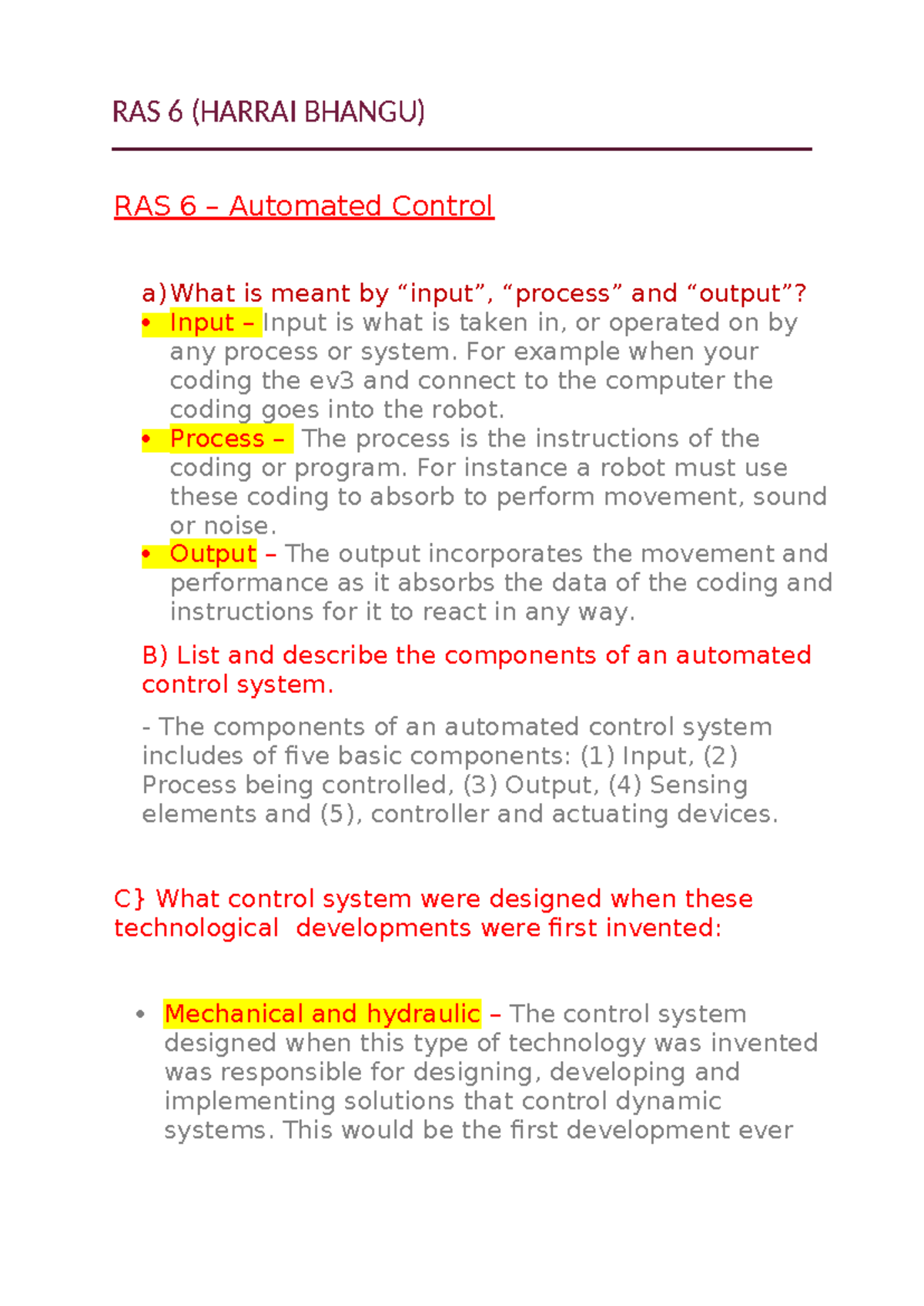 RAS 6 (Harrai Bhangu) - Automated Control Overview - RAS 6 (HARRAI ...