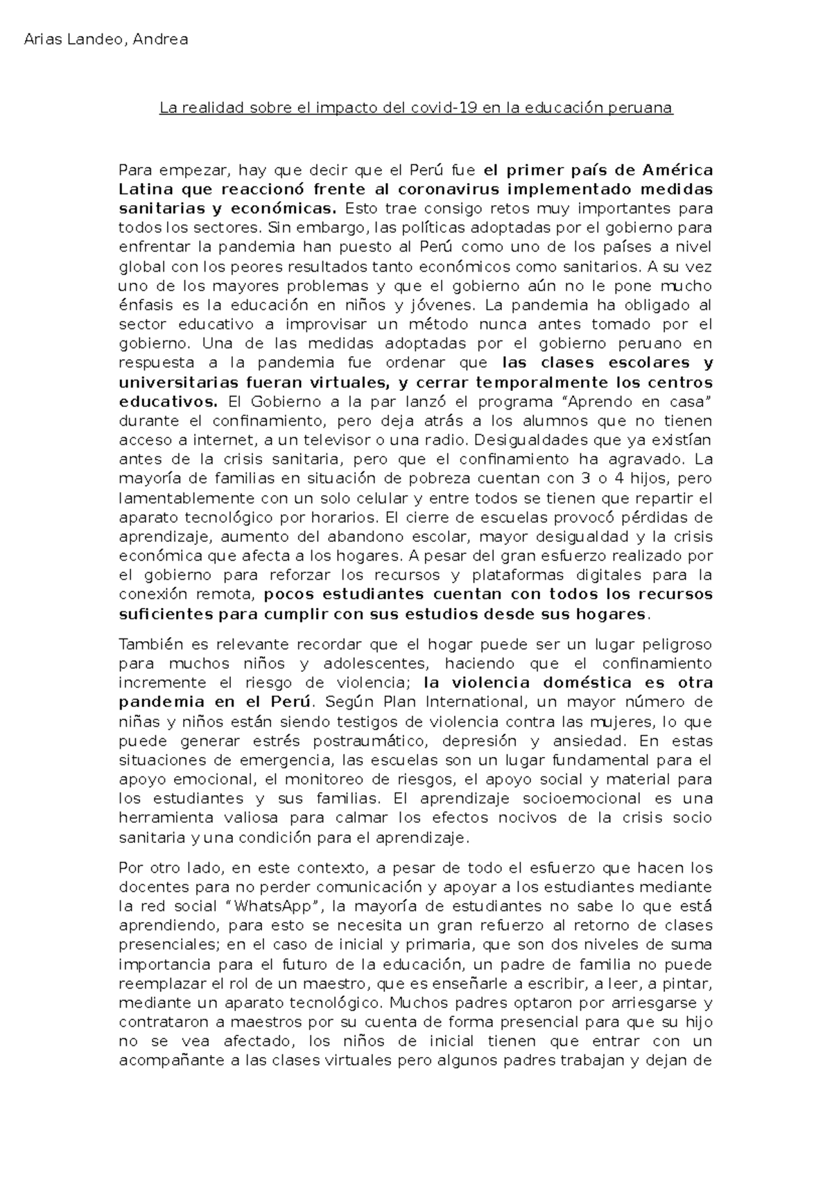 Ensayo - Todo lo que necesitas saber - La realidad sobre el impacto del ...