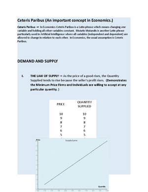 Lecture 4 Demand and Supply - Demand and Supply I. The Law of Demand ⇒ ...