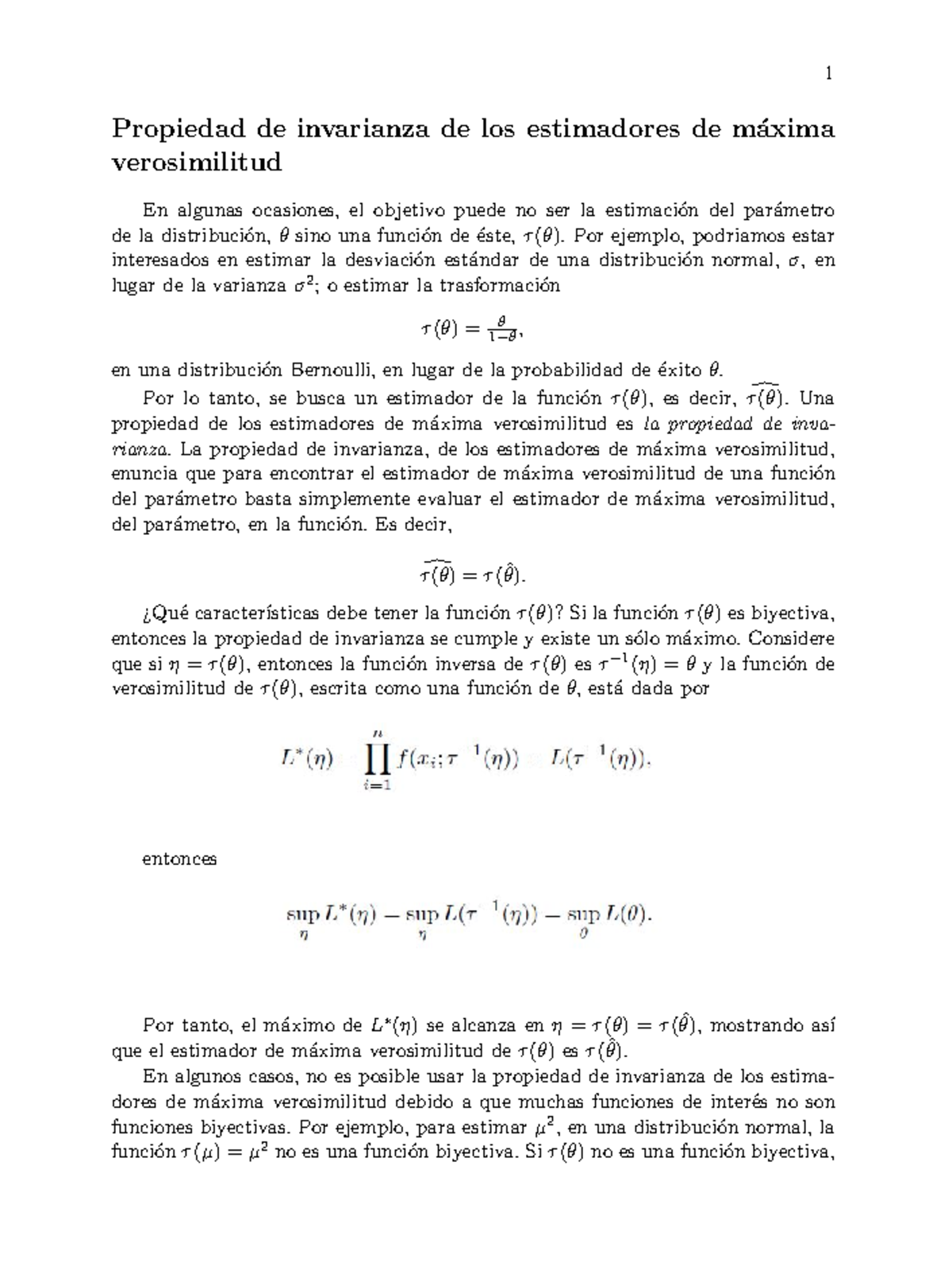 Document - Estadistica - Propiedad De Invarianza De Los Estimadores De ...