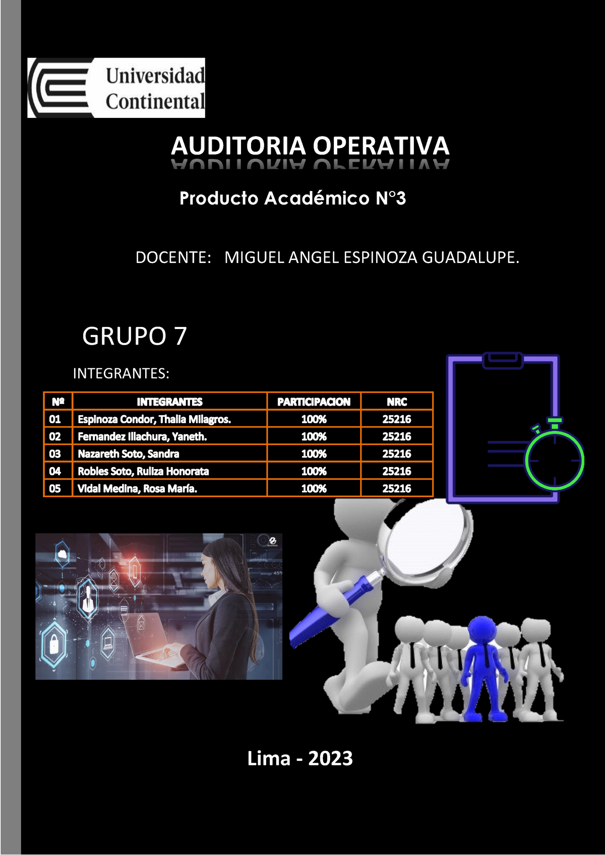 Tarea Academica - DOCENTE: MIGUEL ANGEL ESPINOZA GUADALUPE. AUDITORIA ...