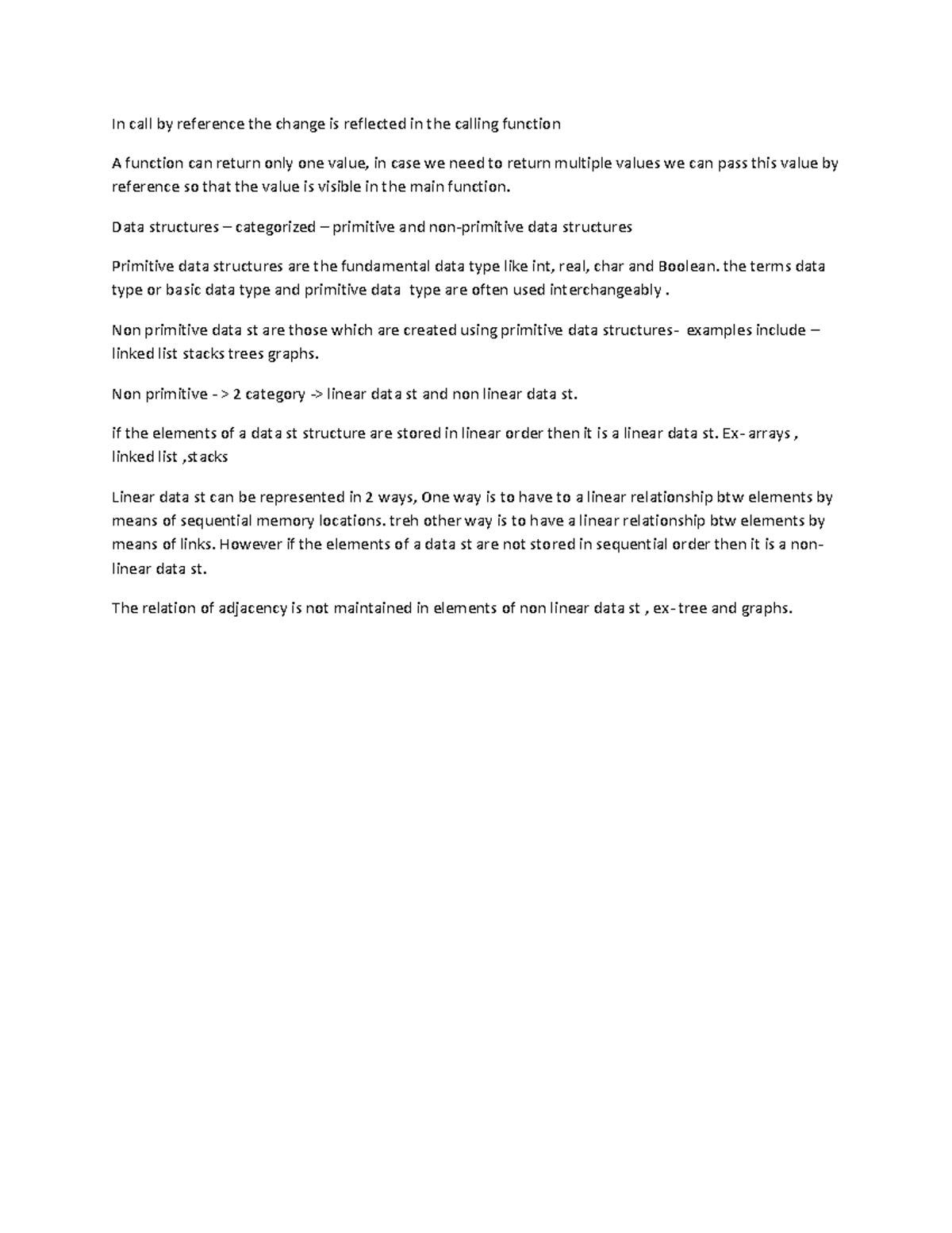 CSEN Data Structures With Algo In Call By Reference The Change Is