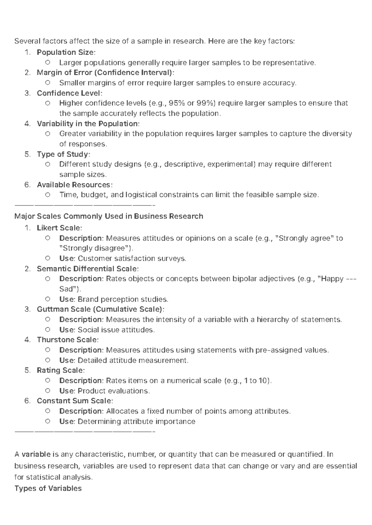 Several factors affect the size of a sample in research. Here are… - 1 ...