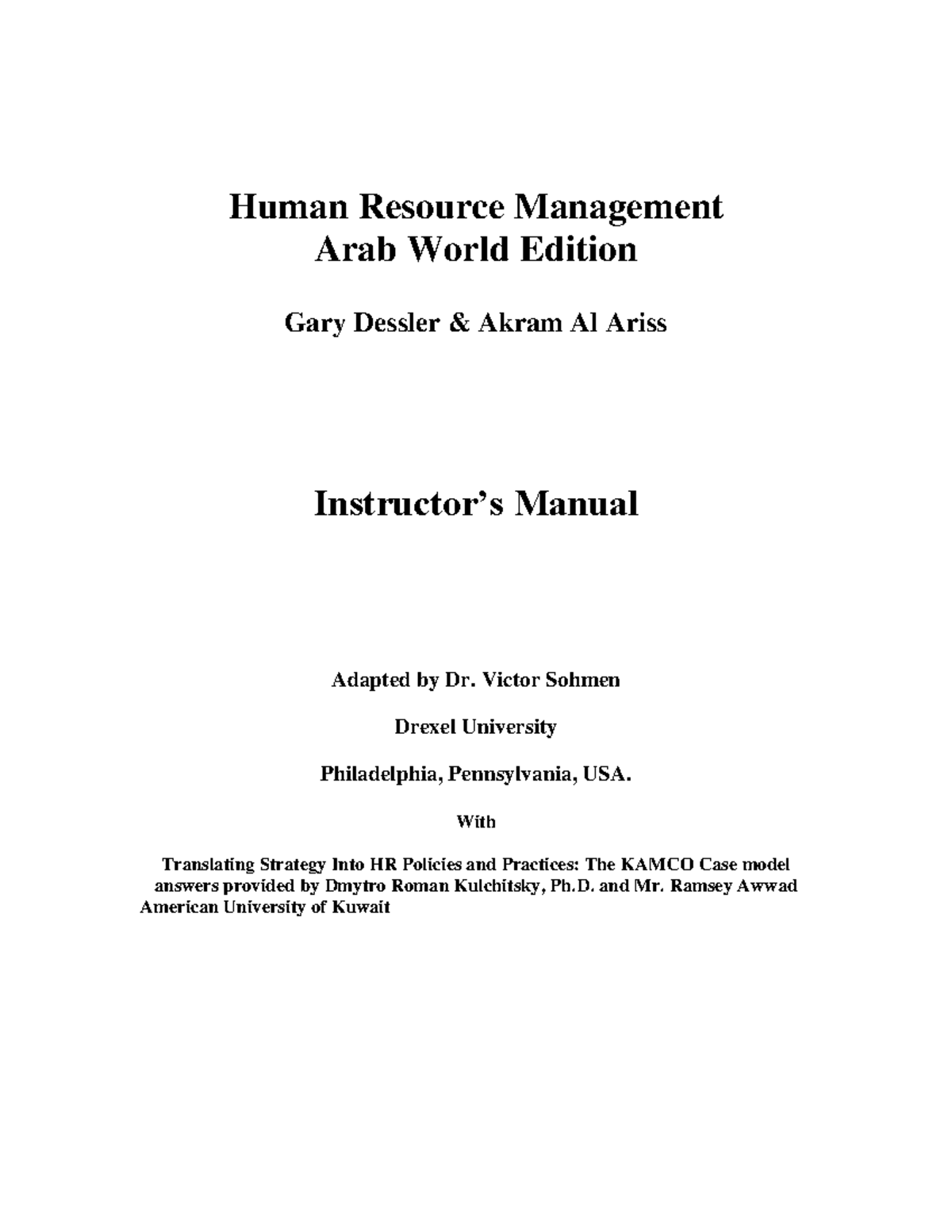 Dessler AWE IM Ch 4 Final - Human Resource Management Arab World ...