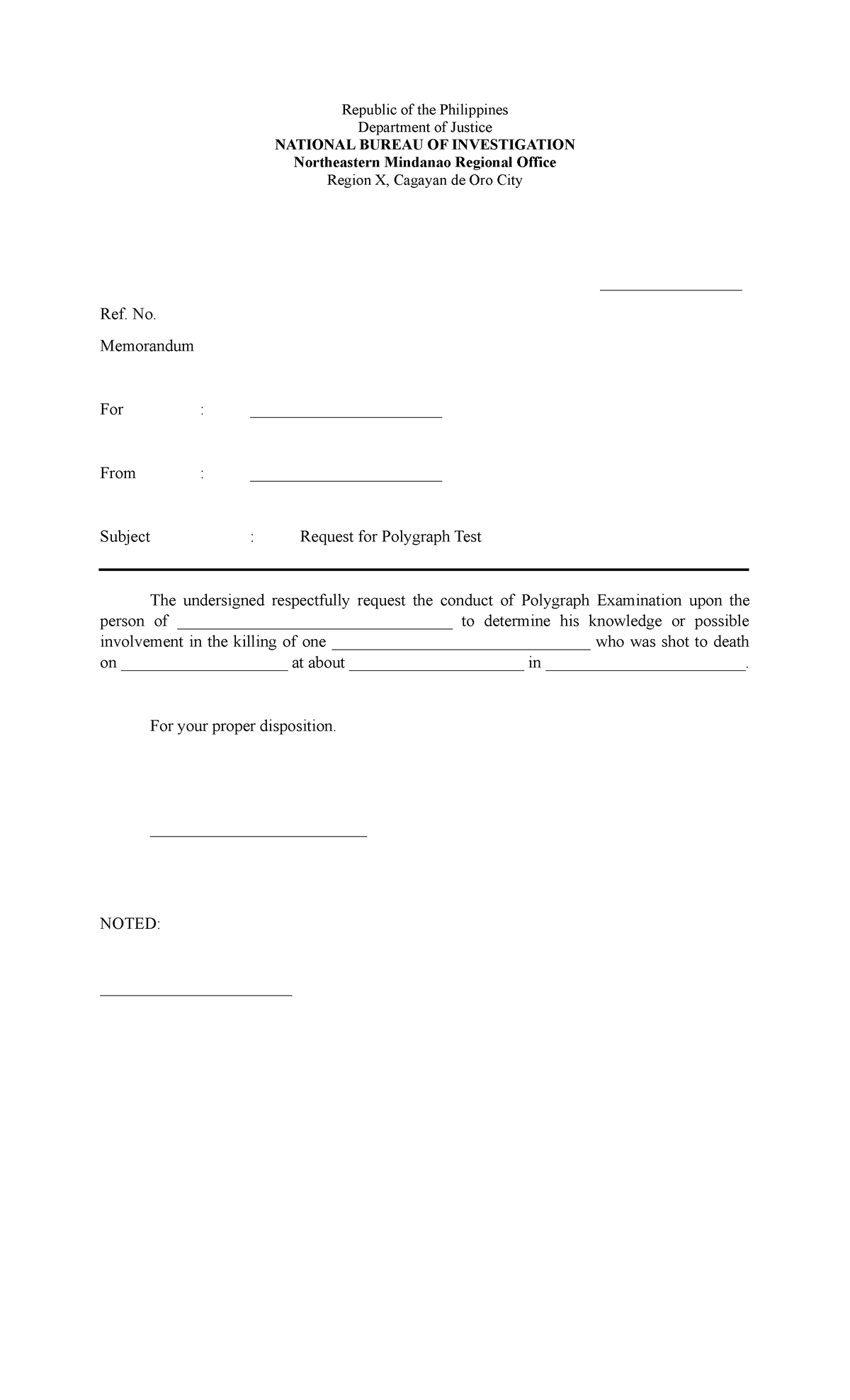 Polygraph-examination - Republic of the Philippines Department of ...