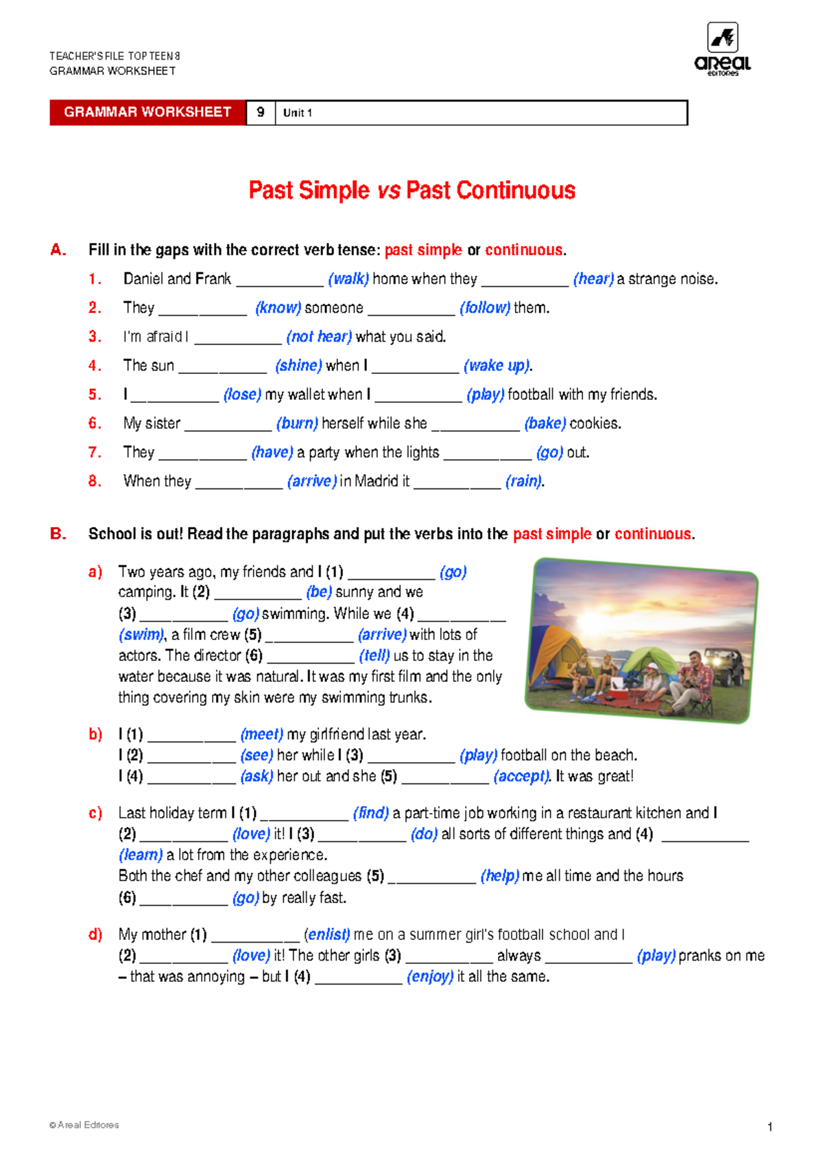 Ficha 3 inglês-teste 1 - 1ºperiodo - TEACHER’S FILE TOP TEEN 8 GRAMMAR ...