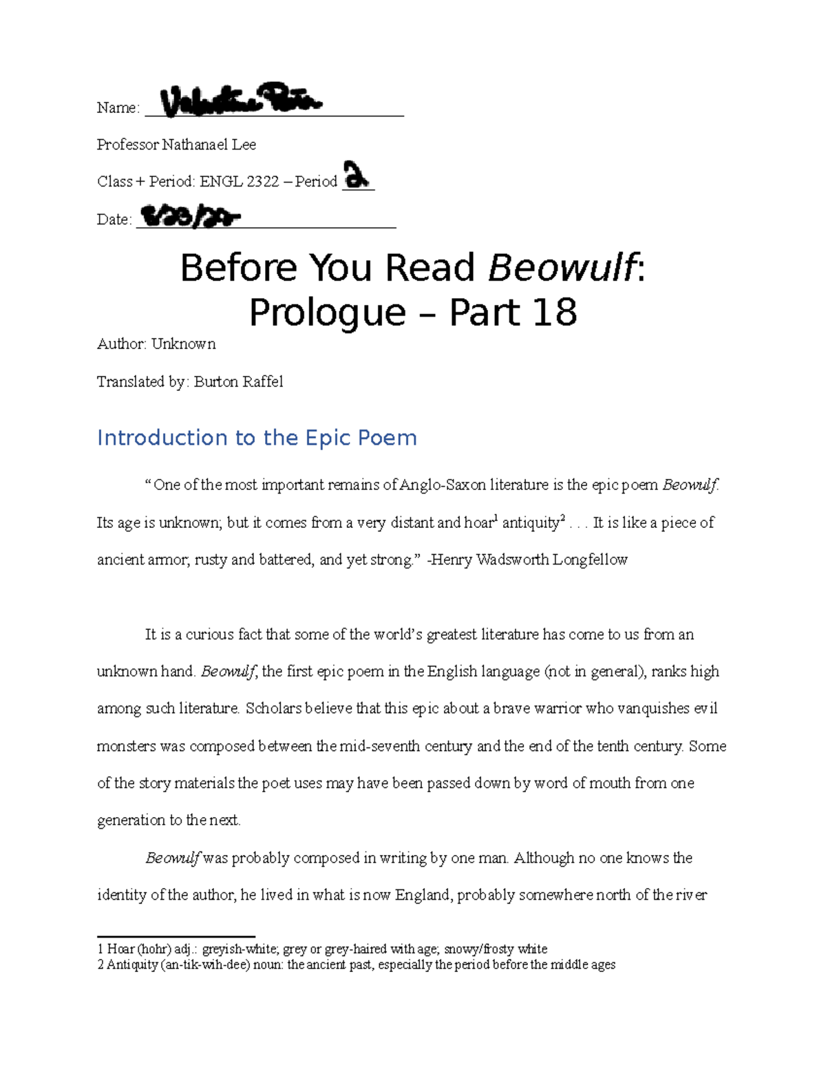 beowulf-reading-name-professor