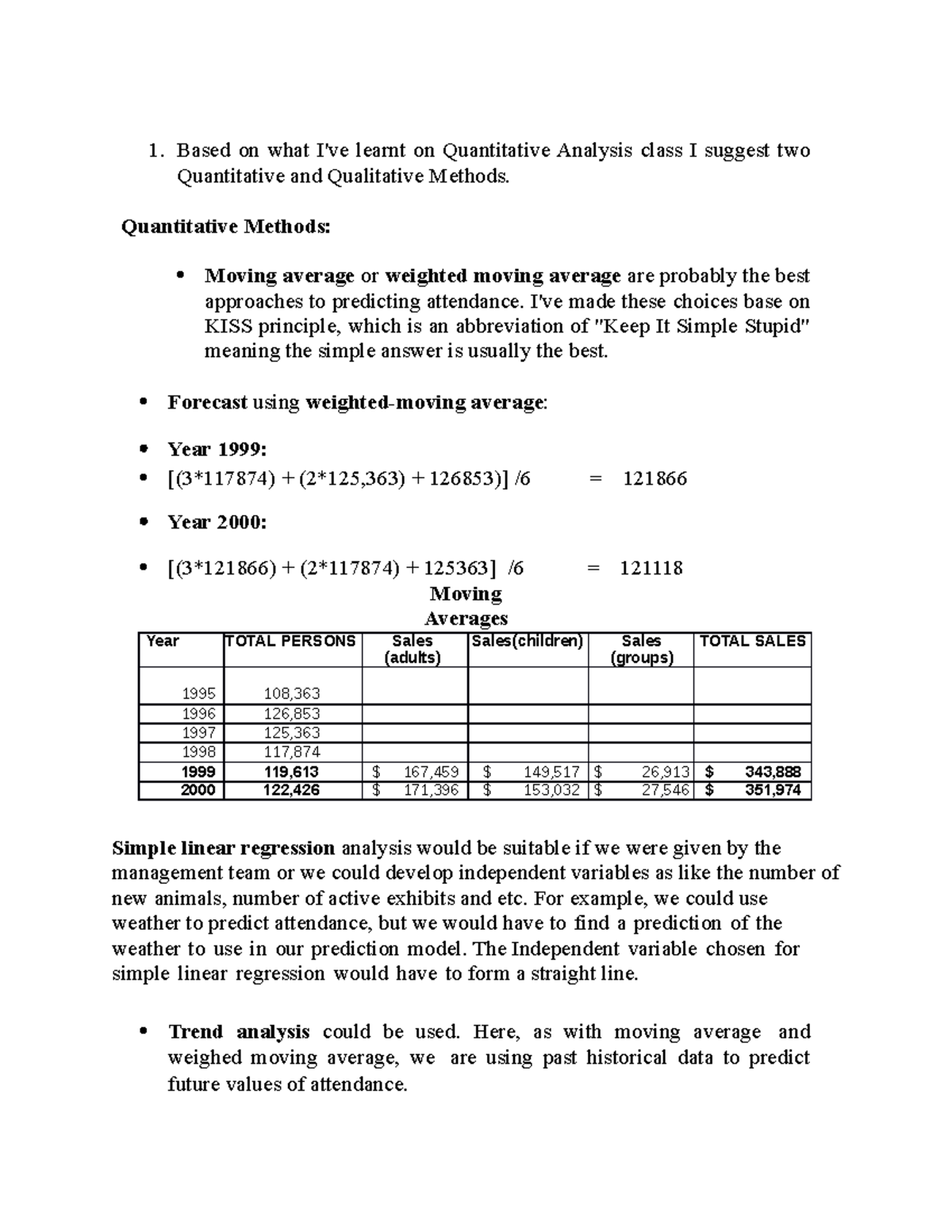 Assignment 1 Quantitative Techniques for Management Applications - 1 ...