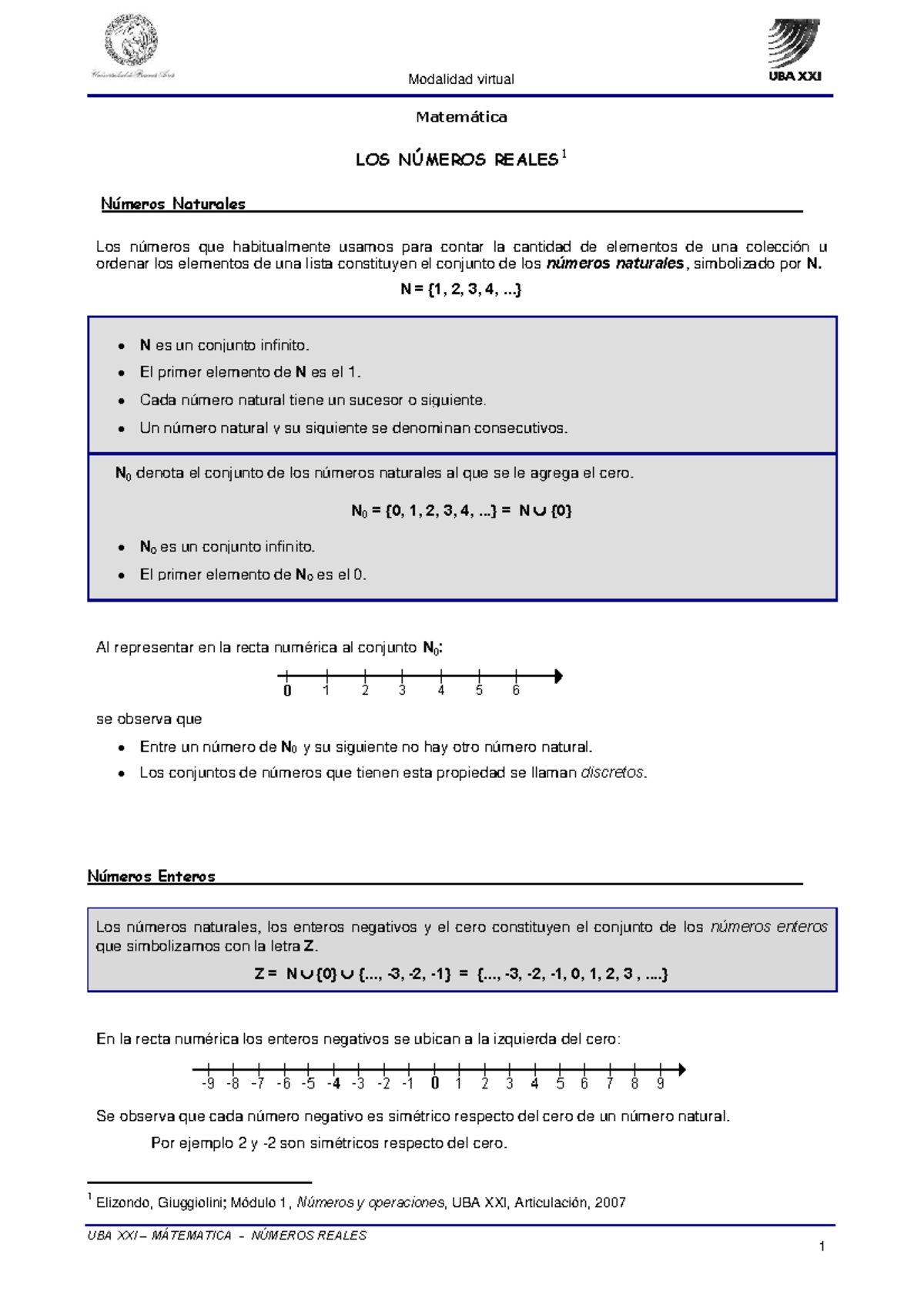 1. Números Reales - Unidad 1 UBA XXI - Modalidad Virtual Matem·tica UBA ...